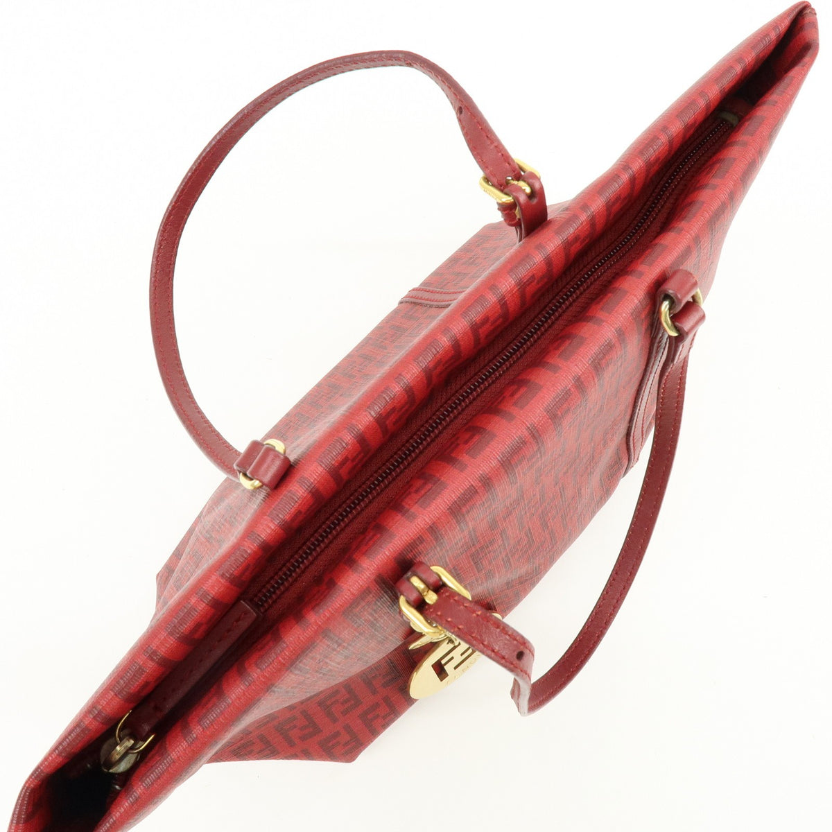 Fendi Superstar Zucchino Coated Canvas Red Pvc Tote Bag Bag (Pre-Owned)