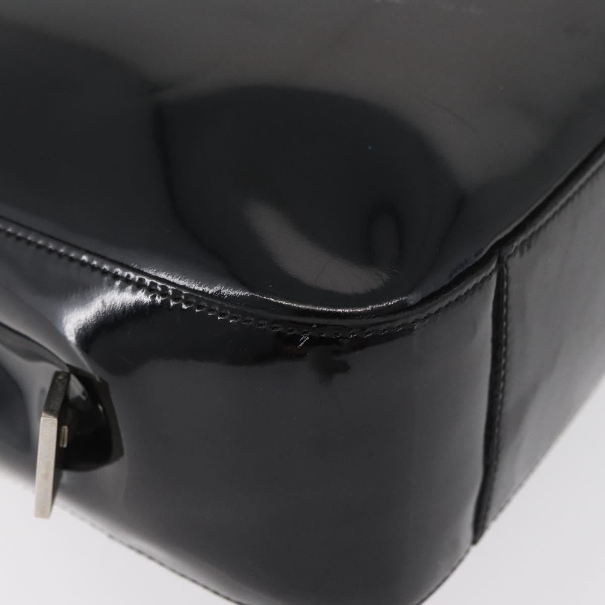 Salvatore Ferragamo Vintage Patent Leather Black Patent_Leather Tote Bag Bag (Pre-Owned)