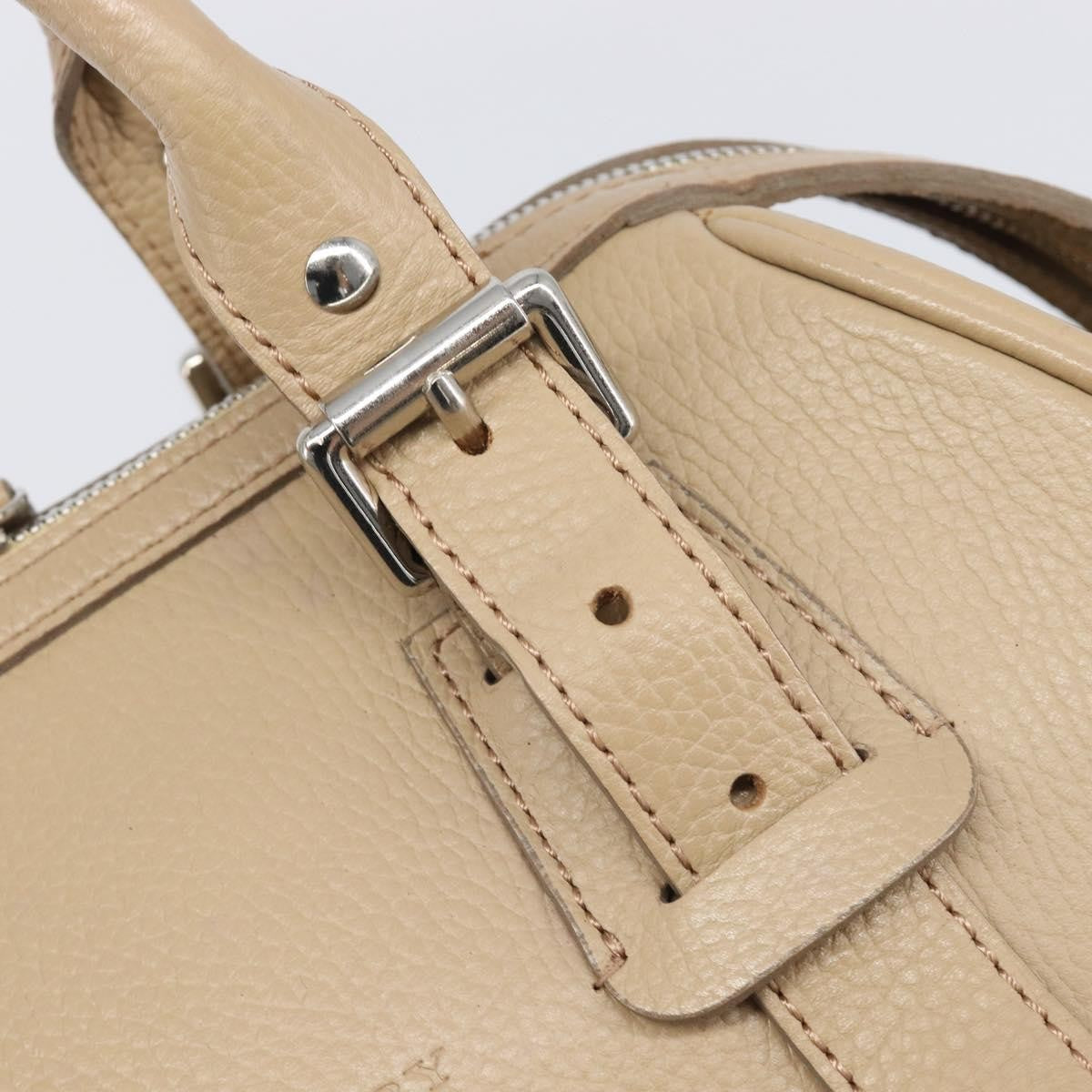 Burberry Belted Boston Leather Beige Leather Handbag (Pre-Owned)