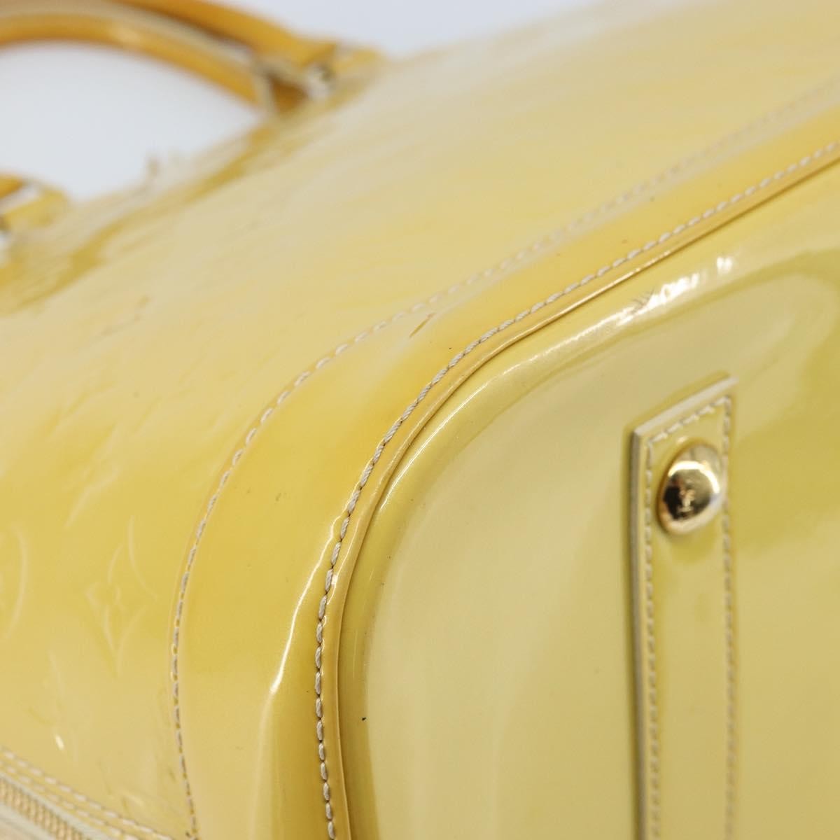 Louis Vuitton Alma Monogram Vernis Yellow Patent_Leather Handbag (Pre-Owned)
