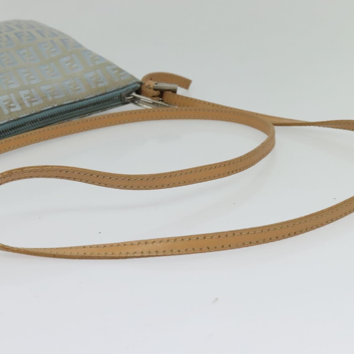 Fendi Vintage Flat Zucchino Canvas Blue Canvas Shoulder Bag Bag (Pre-Owned)