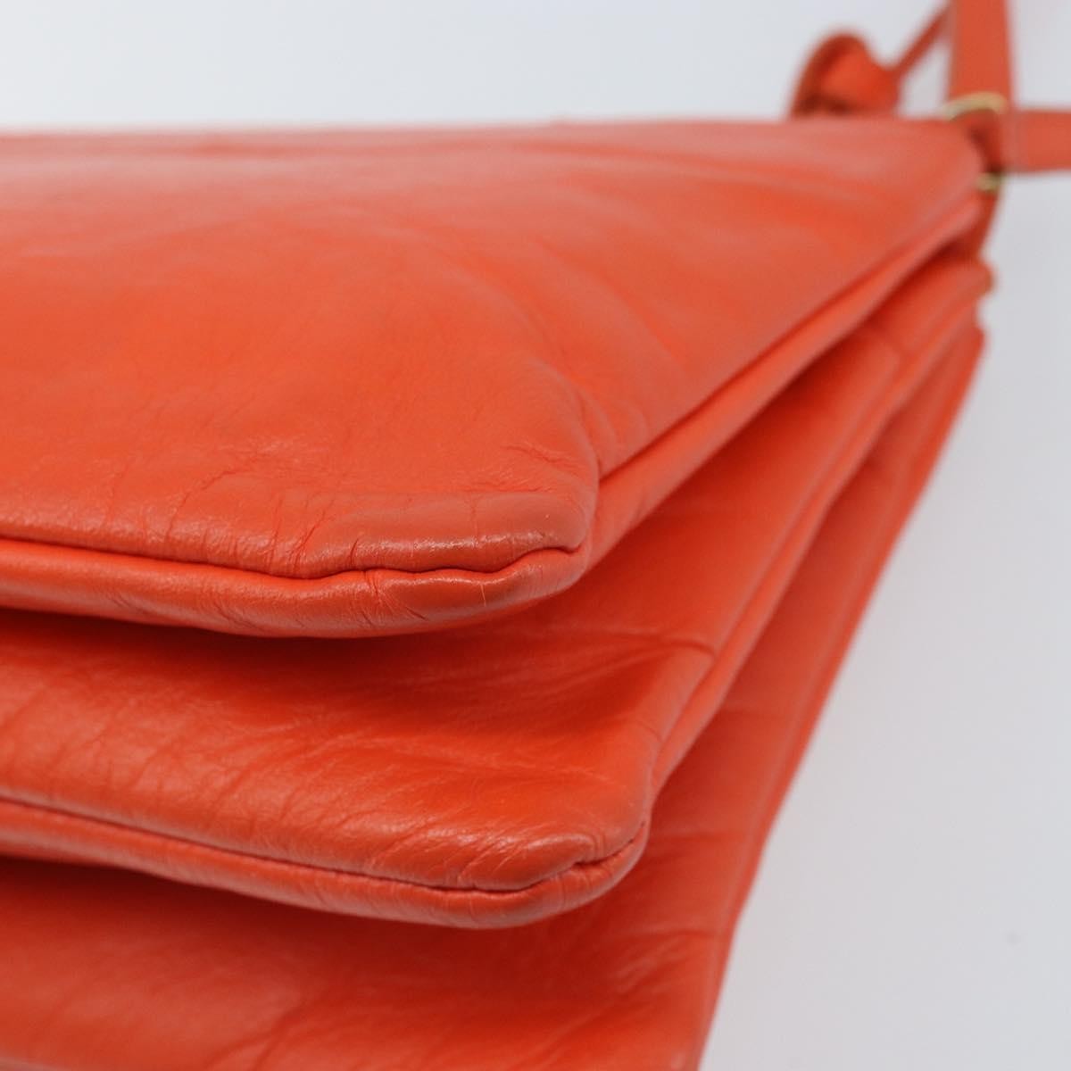 Celine Trio Leather Orange Leather Shoulder Bag Bag (Pre-Owned)