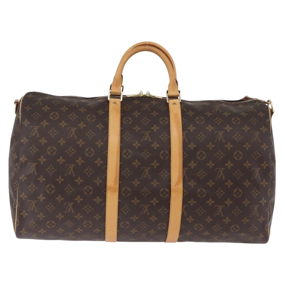 Louis Vuitton Keepall Bandouliere Monogram Canvas Brown Canvas Travel Bag Bag (Pre-Owned)