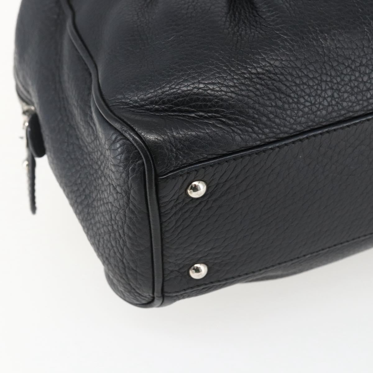 Salvatore Ferragamo Gancini Buckle Leather Black Leather Shoulder Bag Bag (Pre-Owned)