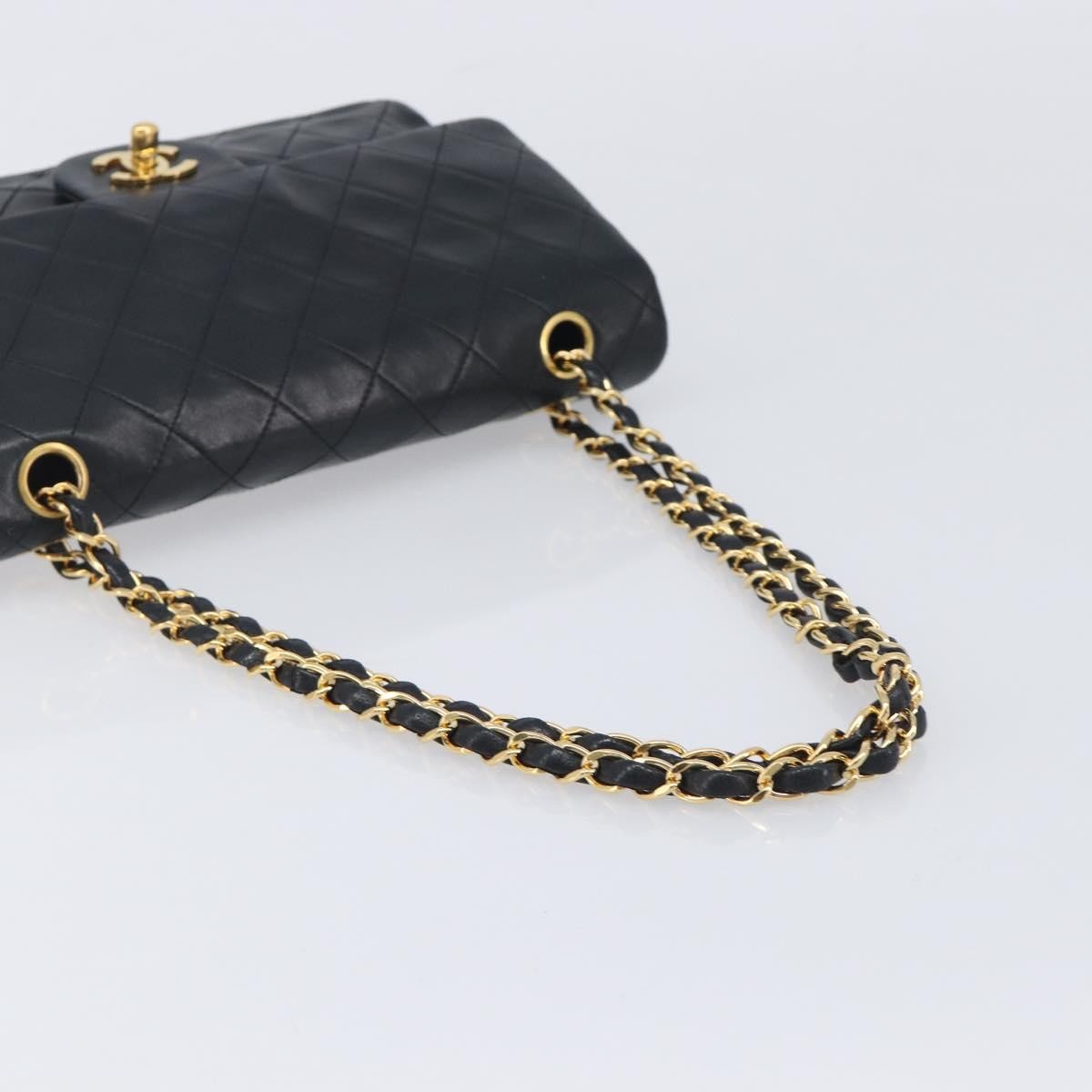 Chanel Timeless - Classic Double Flap Leather Black Leather Handbag (Pre-Owned)