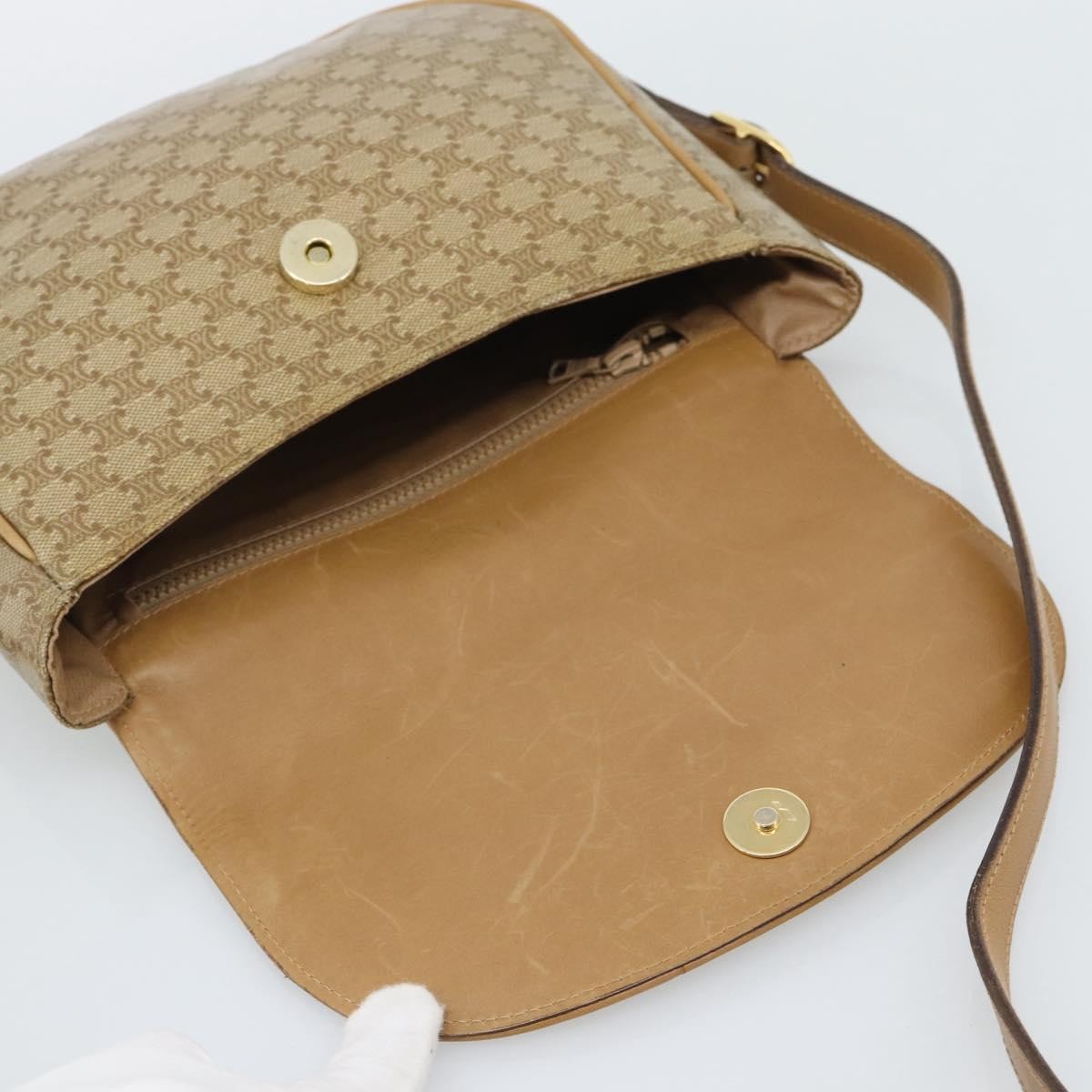 Celine Vintage Macadam Canvas Beige Canvas Shoulder Bag Bag (Pre-Owned)