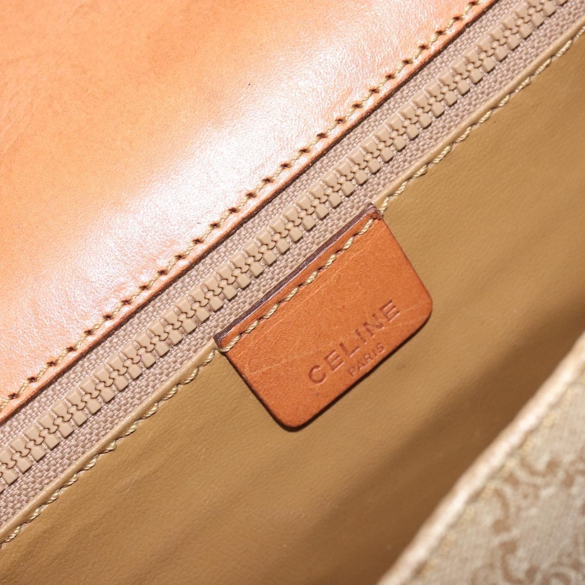 Celine Vintage Macadam Canvas And Leather Beige Canvas Shoulder Bag Bag (Pre-Owned)