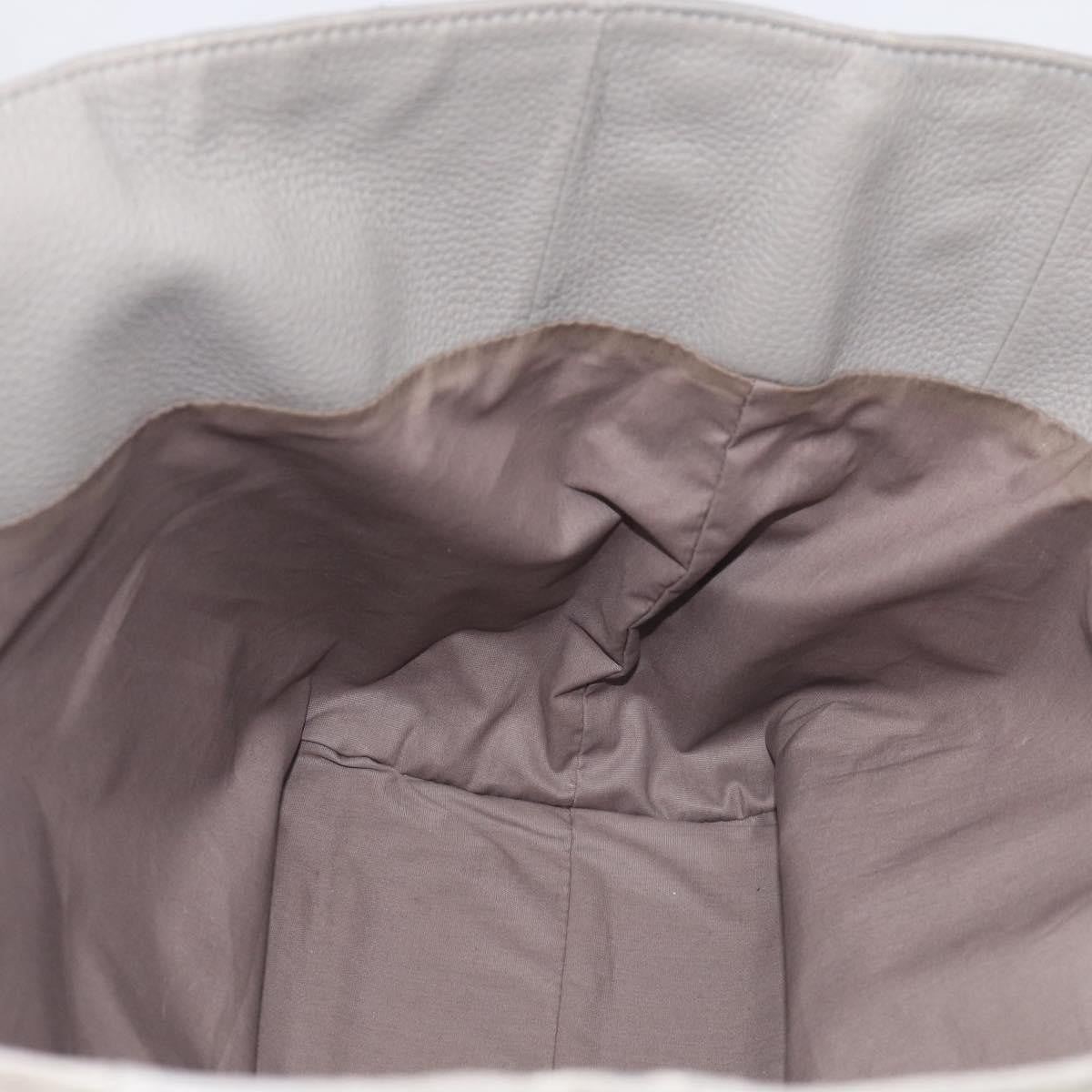 Bottega Veneta Side Snap Leather And Intrecciato Nappa Gray Leather Tote Bag Bag (Pre-Owned)