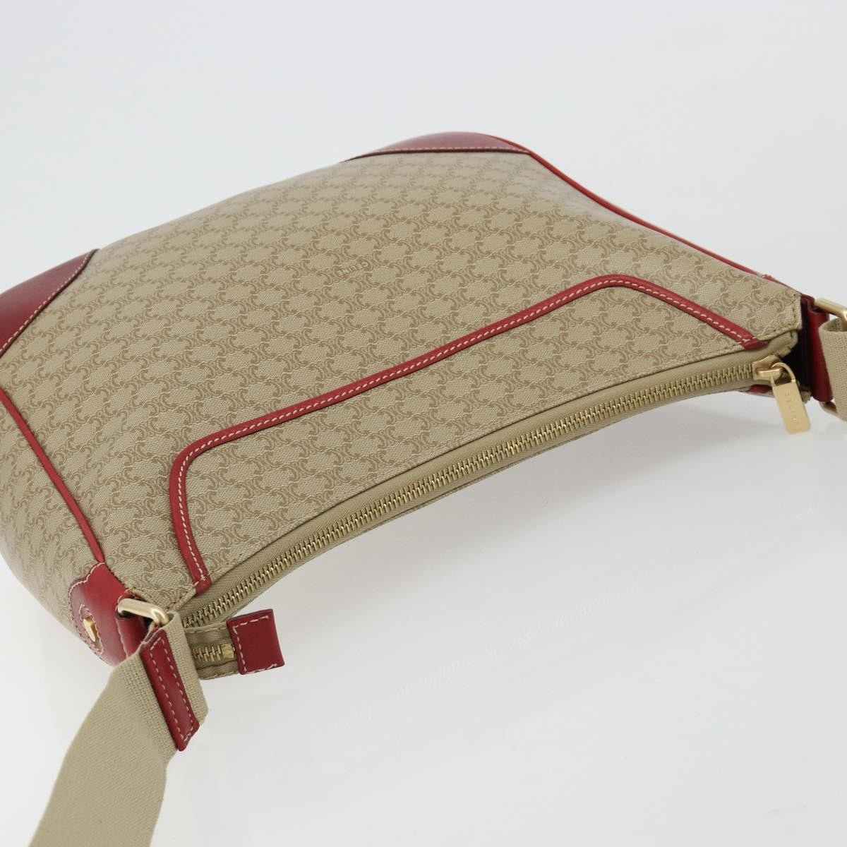 Celine Macadam Shoulder Pvc Leather Beige Canvas Shoulder Bag Bag (Pre-Owned)