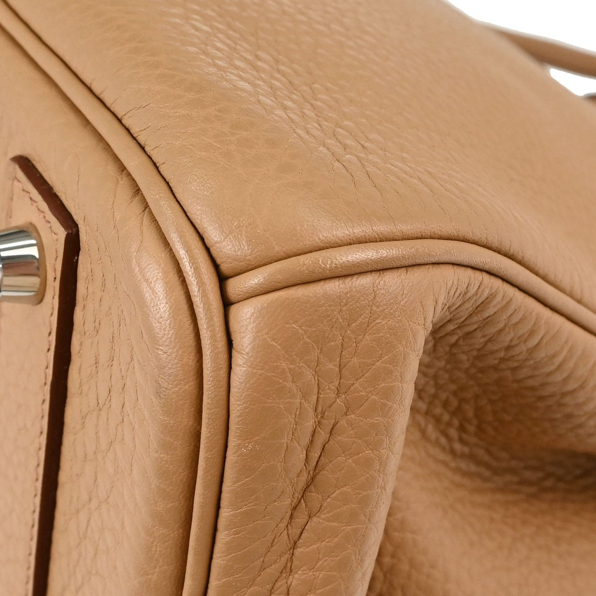Hermes Birkin Brown Togo With Palladium Hardware Camel Leather Handbag (Pre-Owned)
