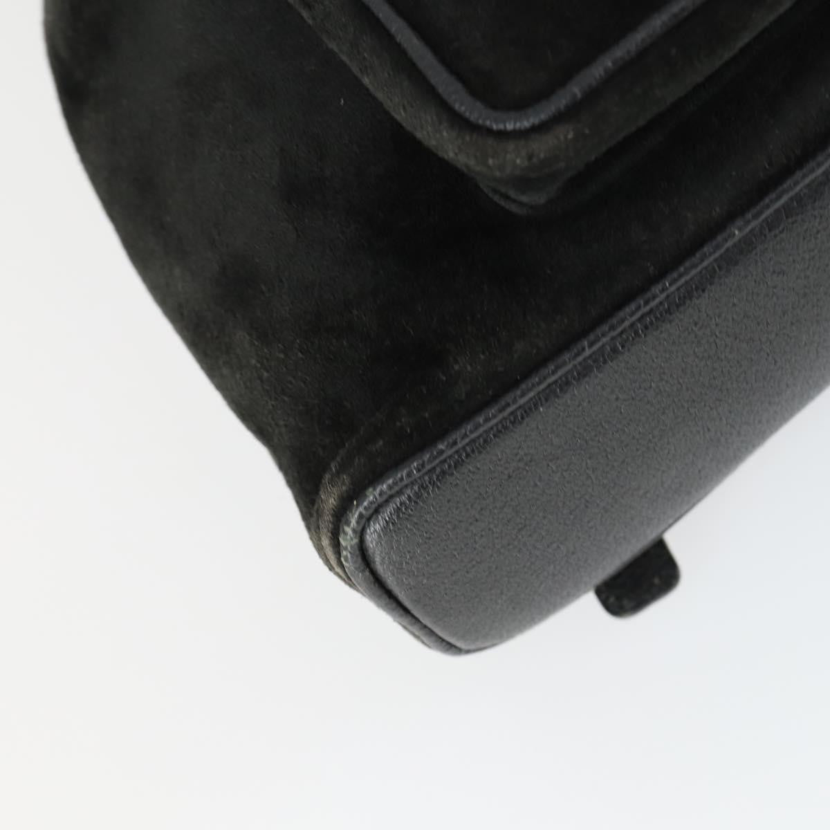 Gucci Gucci Bamboo Daim Black Suede Backpack Bag (Pre-Owned)