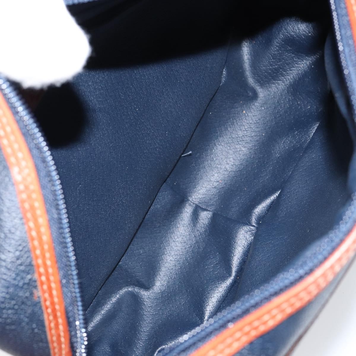 Burberry Vintage Leather Navy Leather Shoulder Bag Bag (Pre-Owned)