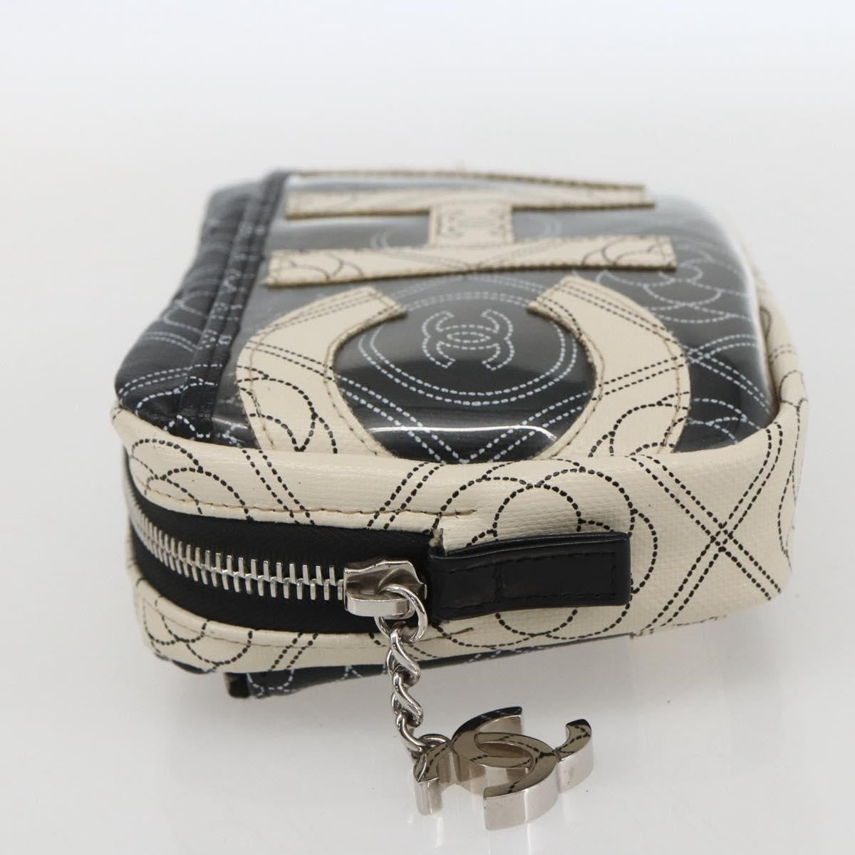 Chanel Logo Camera Case Clutch Printed Coated Canvas Black Pvc Clutche & Pouche Bag (Pre-Owned)