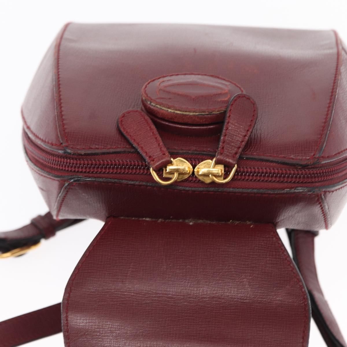 Cartier Happy Birthday Leather Burgundy Leather Backpack Bag (Pre-Owned)