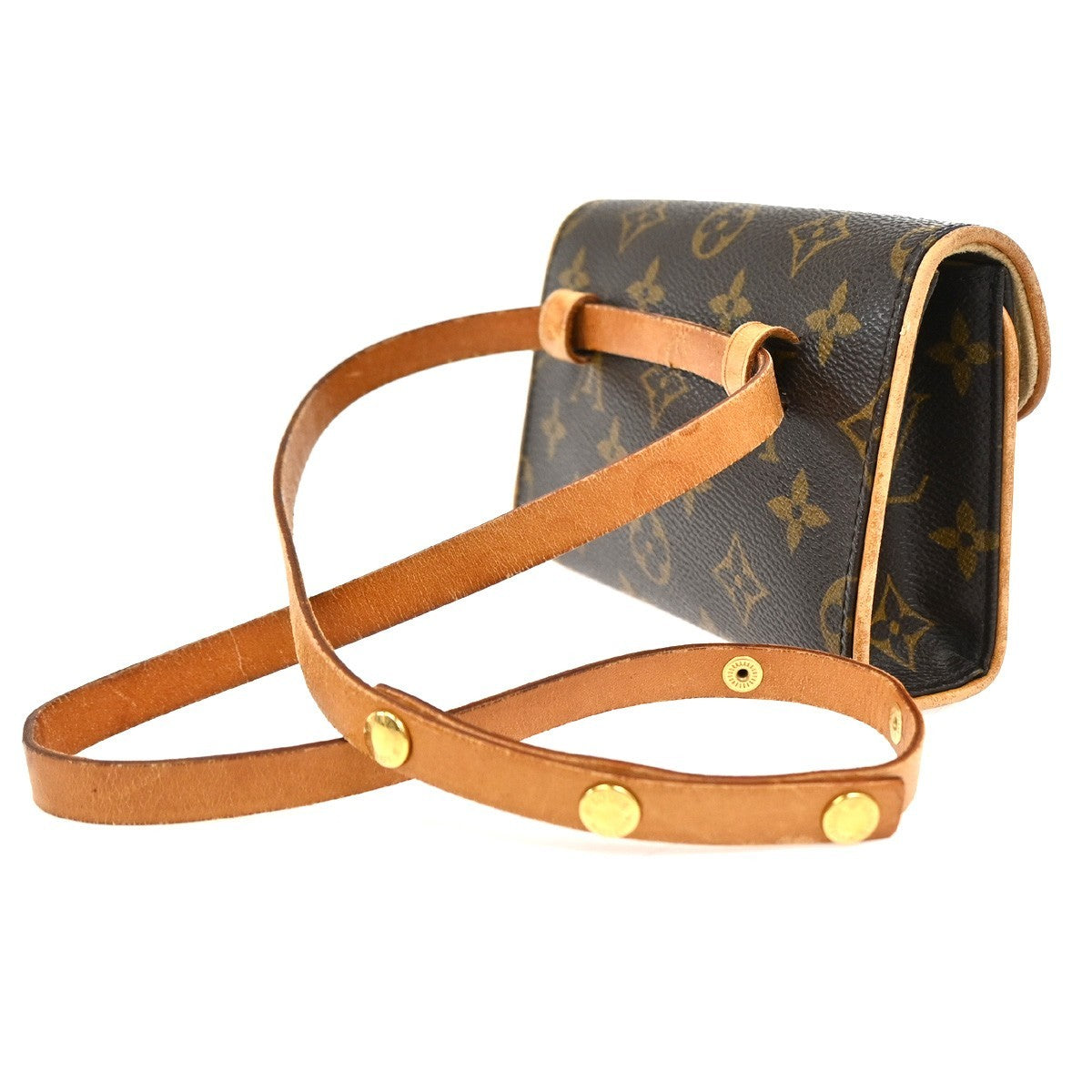 Louis Vuitton Florentine Waist Monogram Canvas Brown Leather Clutche & Pouche Bag (Pre-Owned)