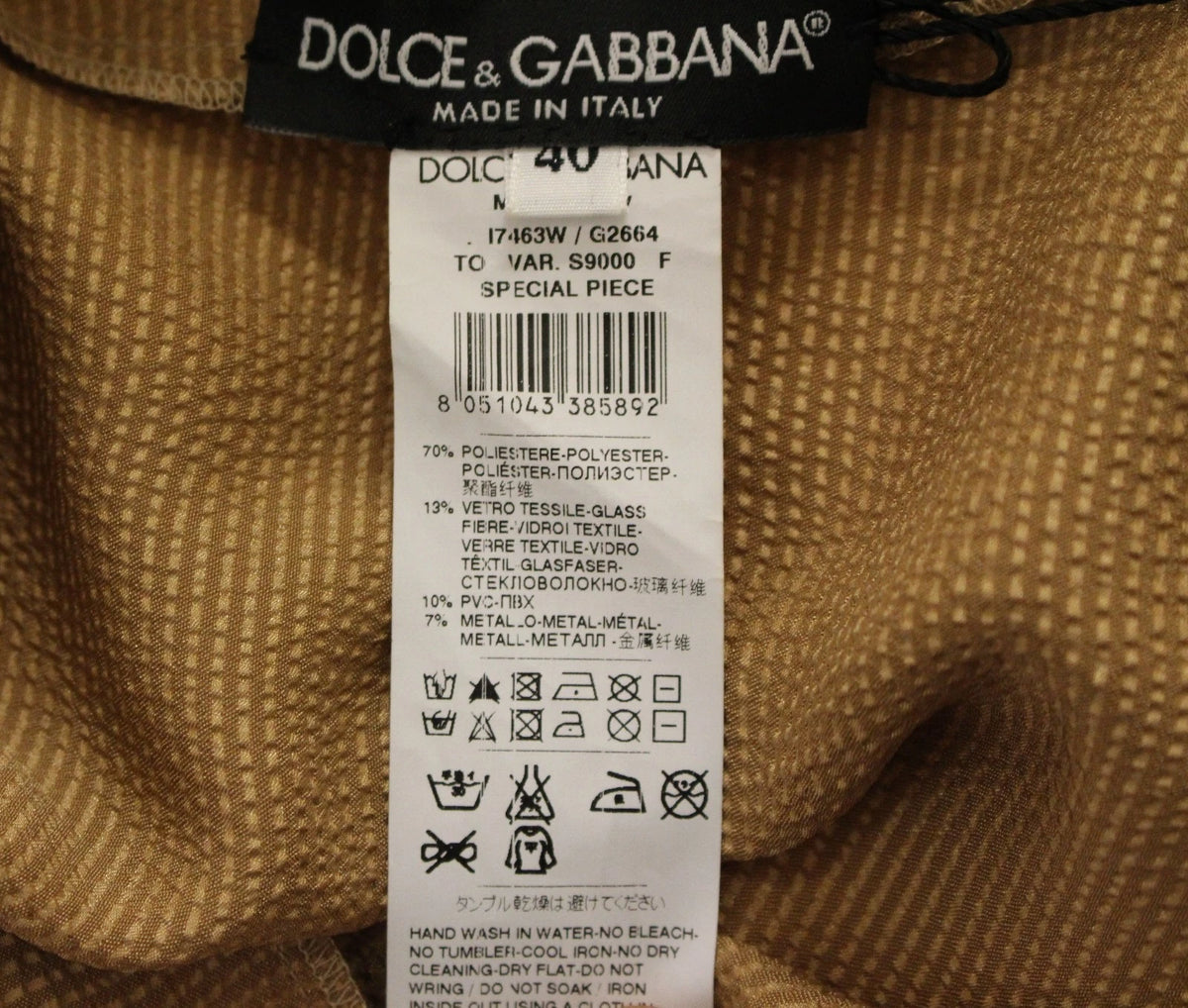 Dolce & Gabbana Gold SPECIAL Piece Runway Crystal Women's Blouse (Pre-Owned)