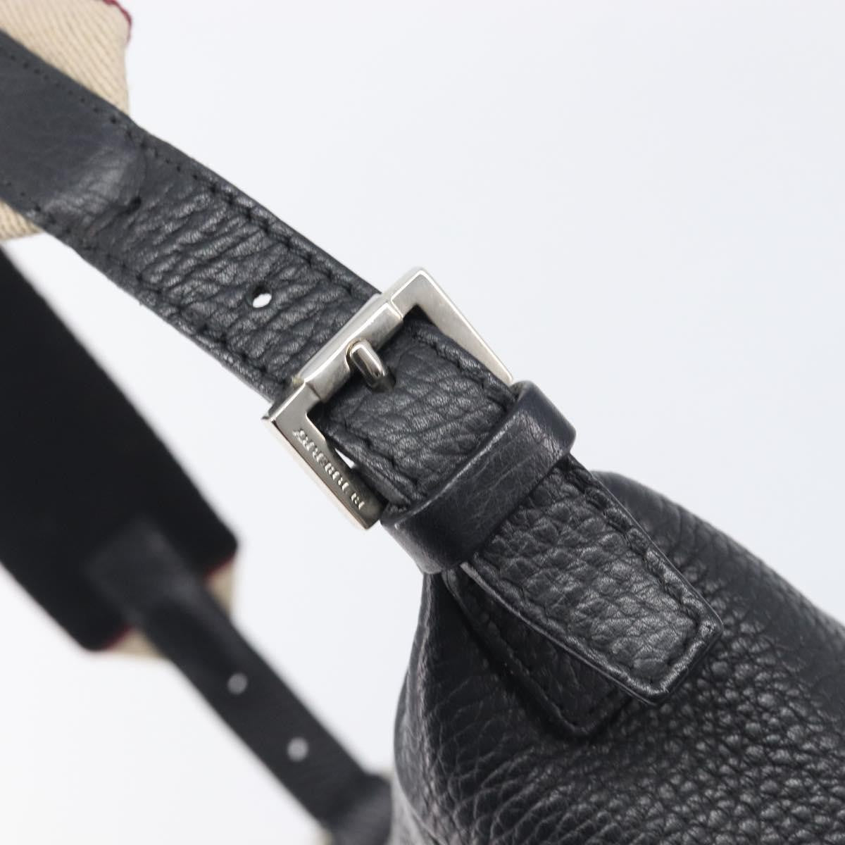 Burberry Shoulder Leather Black Leather Shoulder Bag Bag (Pre-Owned)