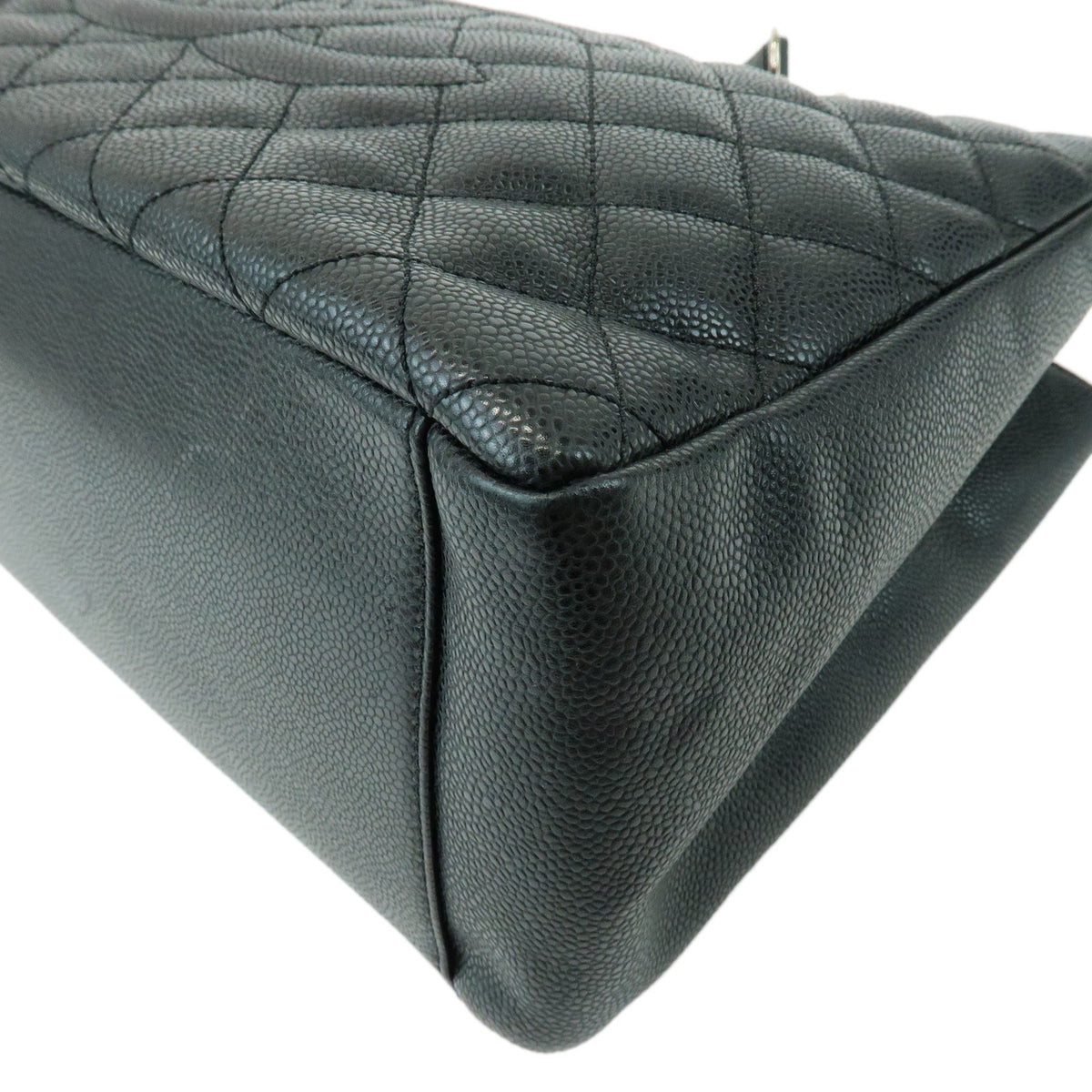 Chanel Grand Shopping Quilted Caviar Black Leather Tote Bag Bag (Pre-Owned)