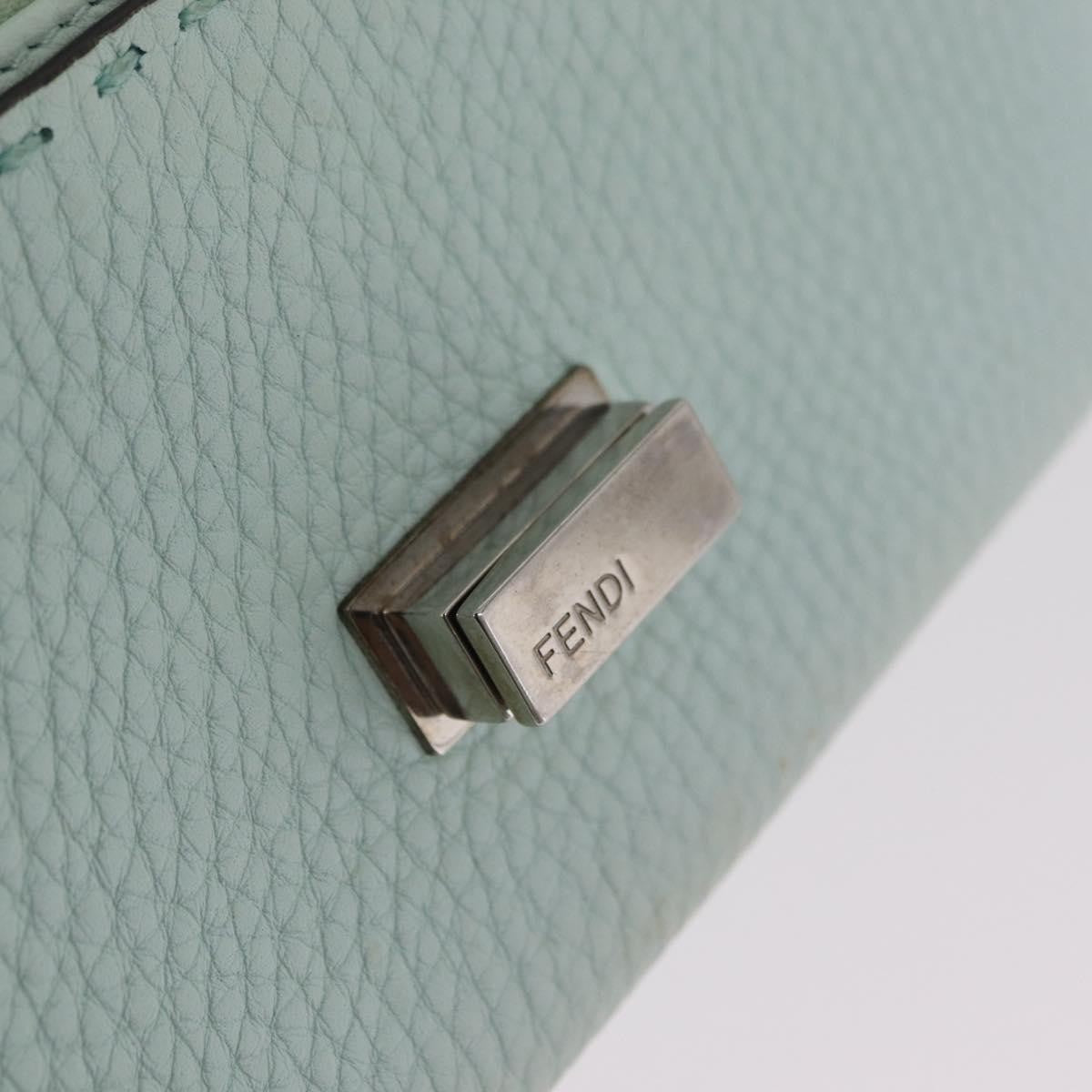 Fendi Selleria Peekaboo Leather Green Leather Wallets Accessory (Pre-Owned)