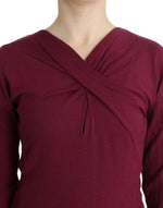 Cavalli Elegant Purple Keyhole Wool Women's Sweater