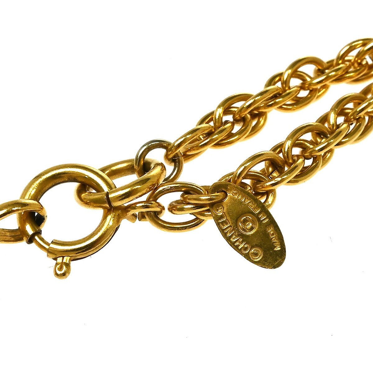 Chanel Vintage Round Medallion Pendant Metal Gold Gold_Plated Necklace Jewelry (Pre-Owned)