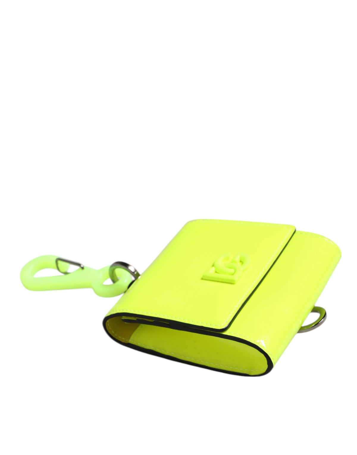 Dolce & Gabbana Yellow Green Bifold DG Logo Neck Strap Cardholder Men's Wallet