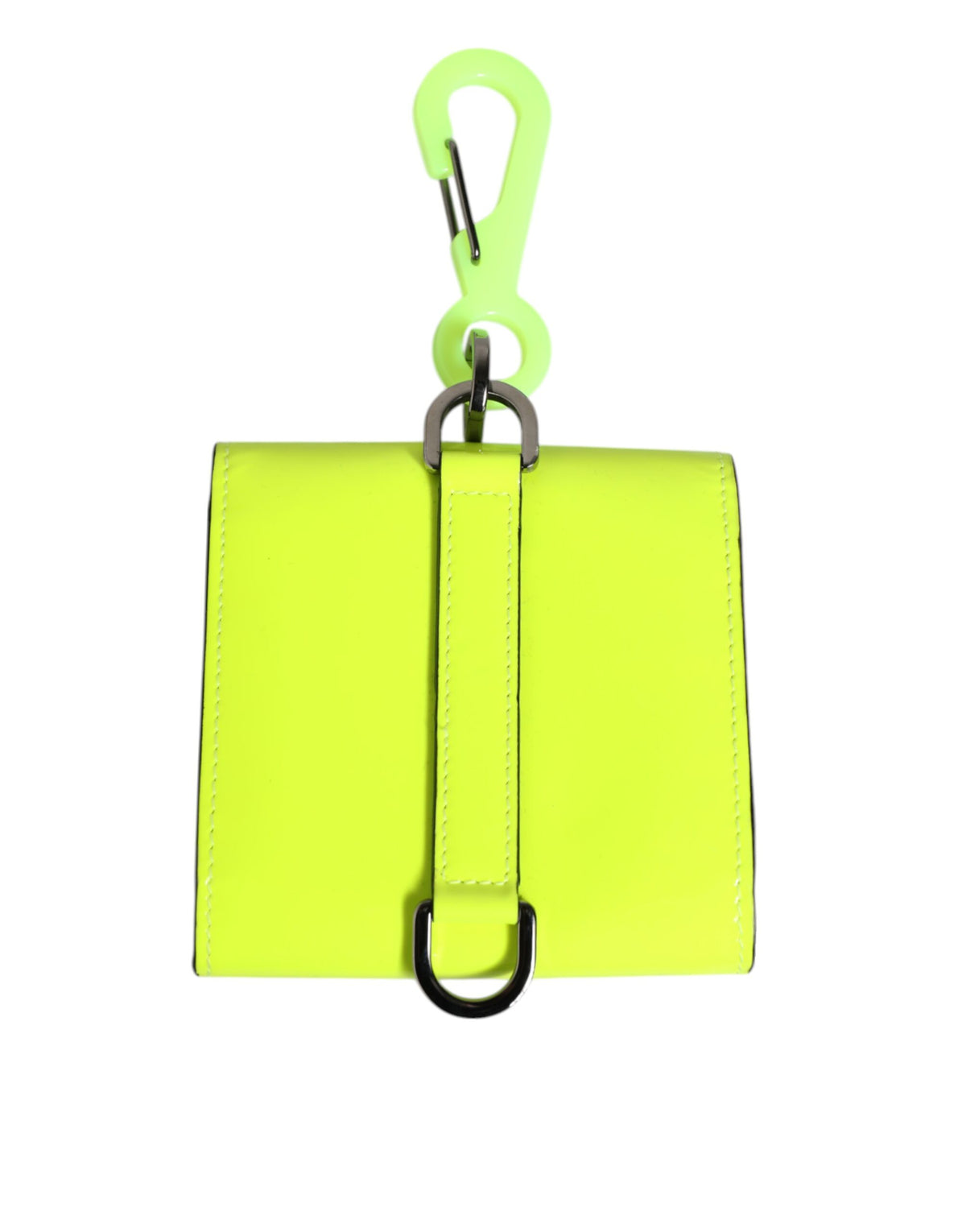Dolce & Gabbana Yellow Green Bifold DG Logo Neck Strap Cardholder Men's Wallet