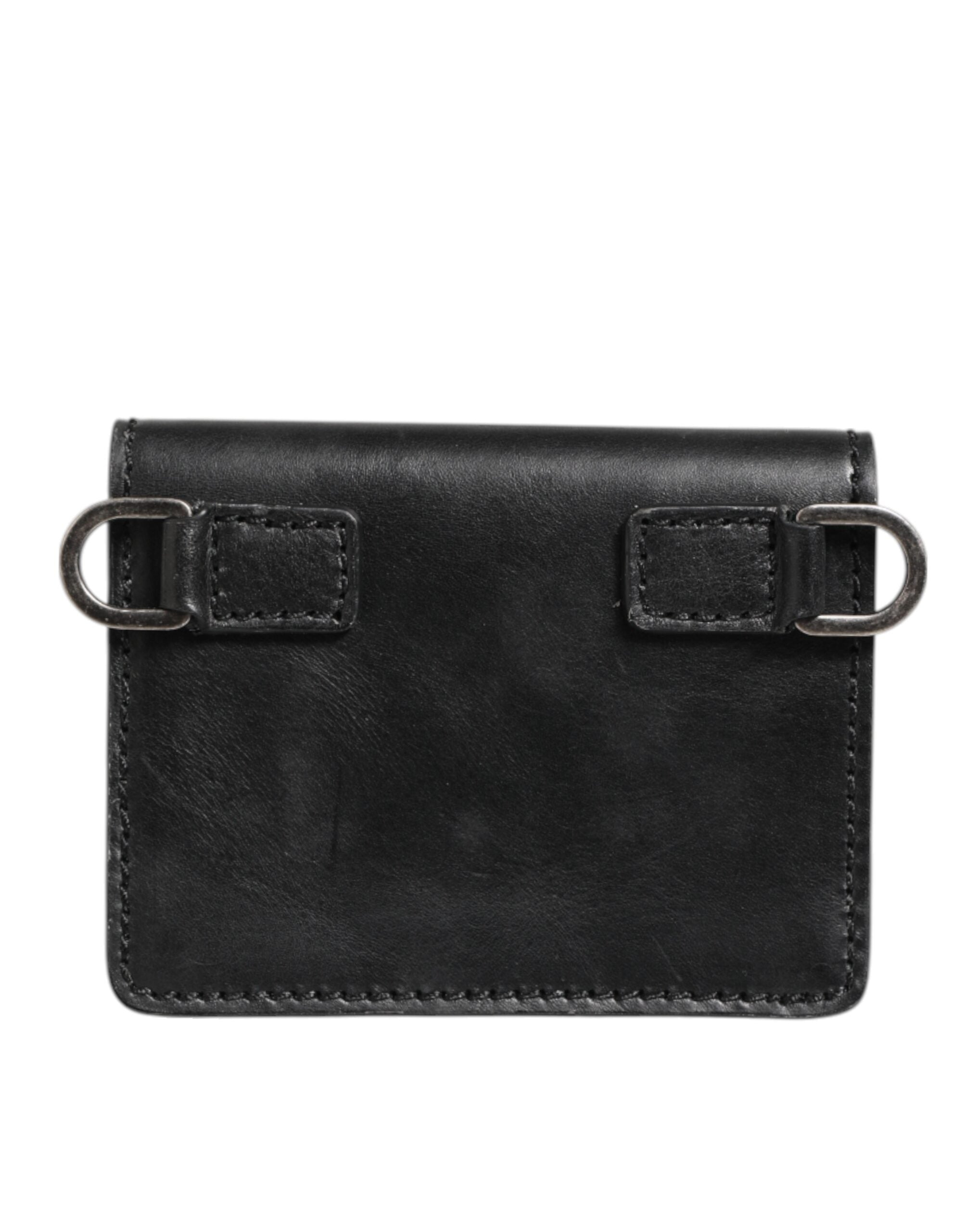 Dolce & Gabbana Black Leather Bifold Card Holder Mens Coin Purse Key Clip Men's Wallet (Pre-Owned)