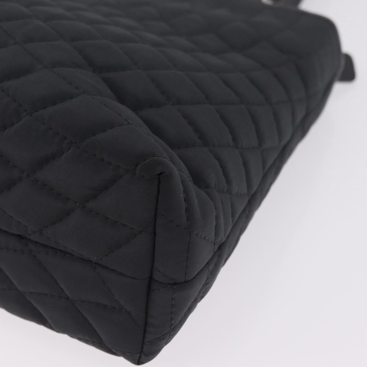 Bally Handbag Quilted Nylon Black Nylon Handbag (Pre-Owned)