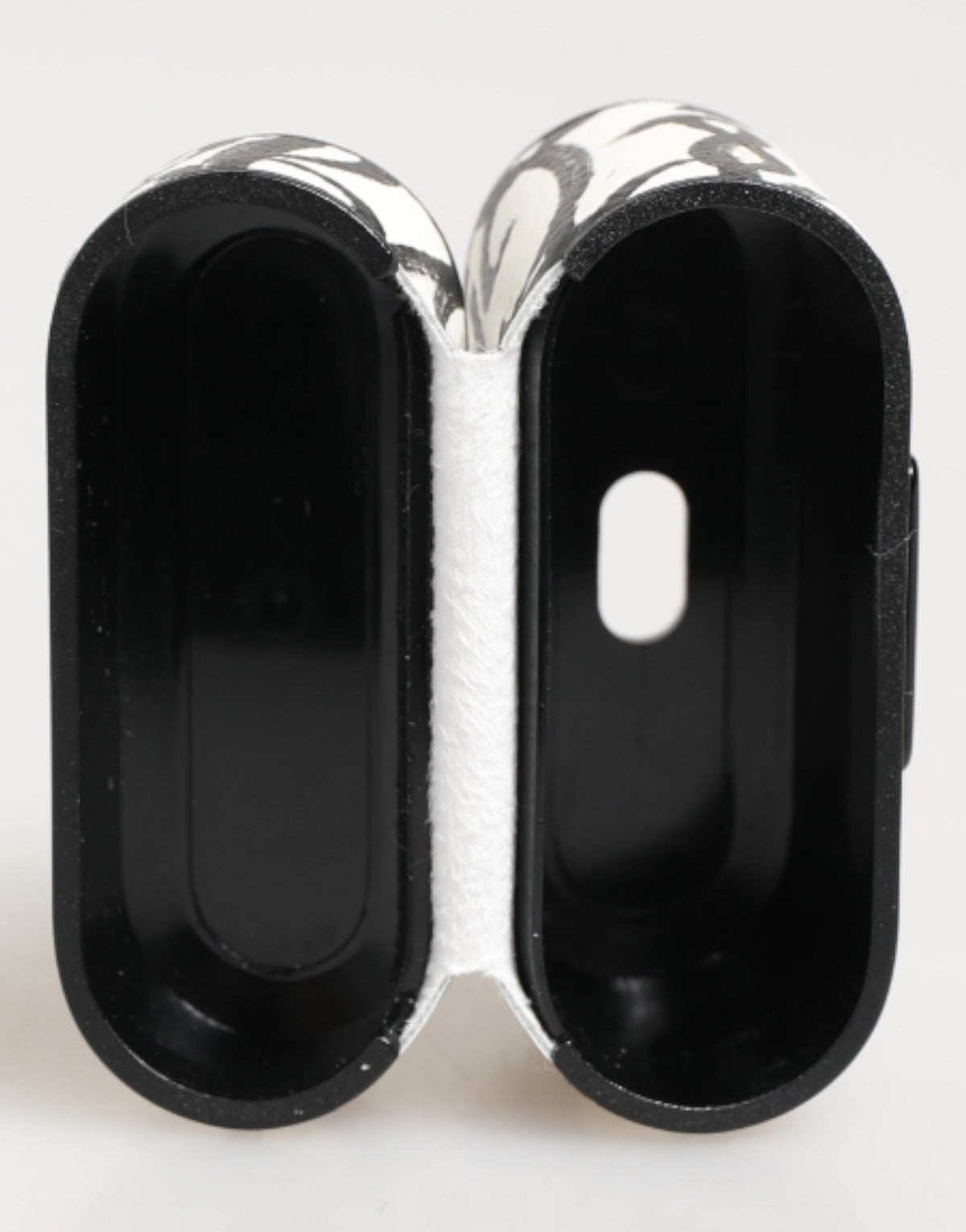 Dolce & Gabbana Black White Leather Monogram Print Logo Holder Airpods  Case