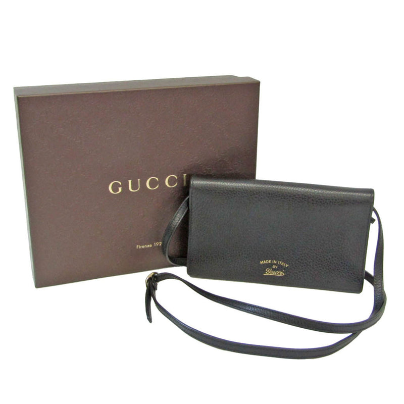 Gucci Swing Black Leather Wallet  (Pre-Owned)
