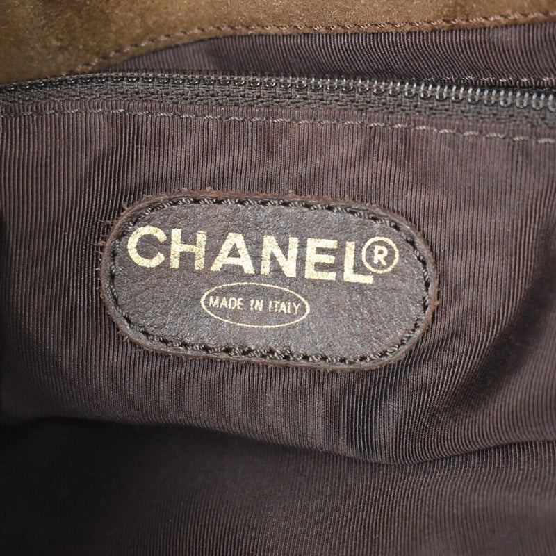 Chanel Logo Cc Brown Suede Shoulder Bag (Pre-Owned)
