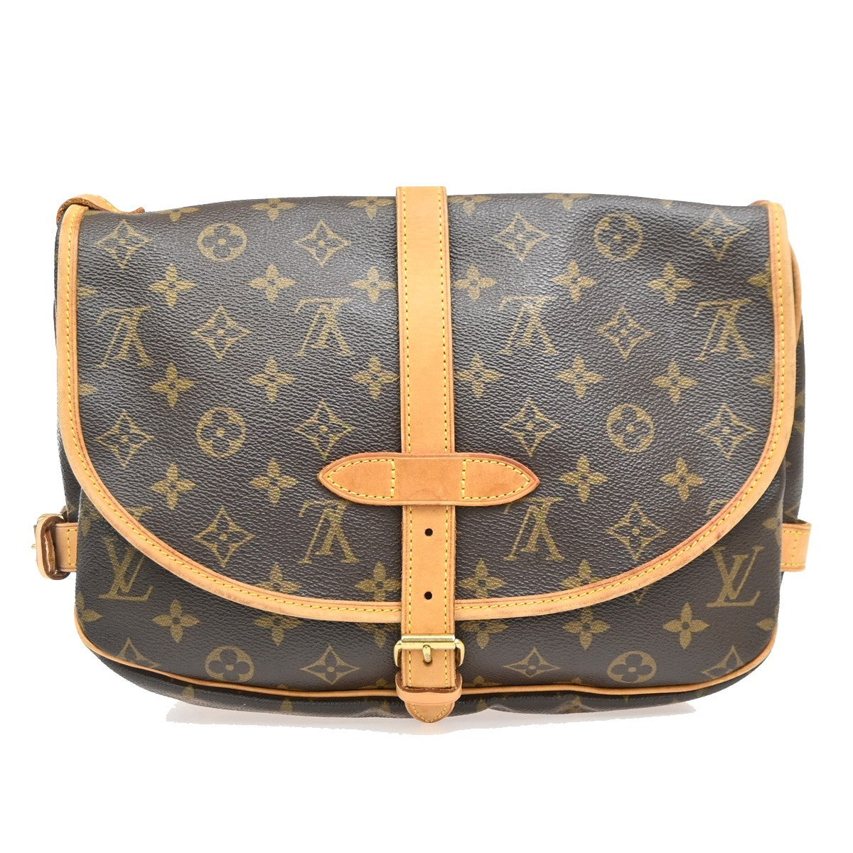 Louis Vuitton Saumur Monogram Canvas Brown Canvas Shoulder Bag Bag (Pre-Owned)