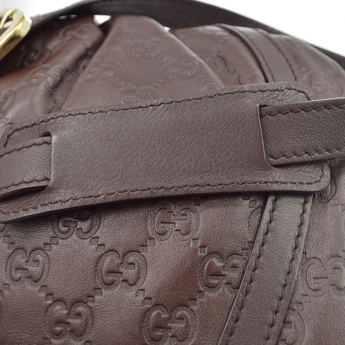 Gucci D Ring Messenger Guccissima Leather Brown Leather Shoulder Bag Bag (Pre-Owned)