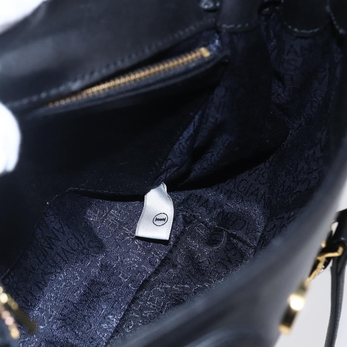 Versace Vintage Leather Black Leather Shoulder Bag Bag (Pre-Owned)