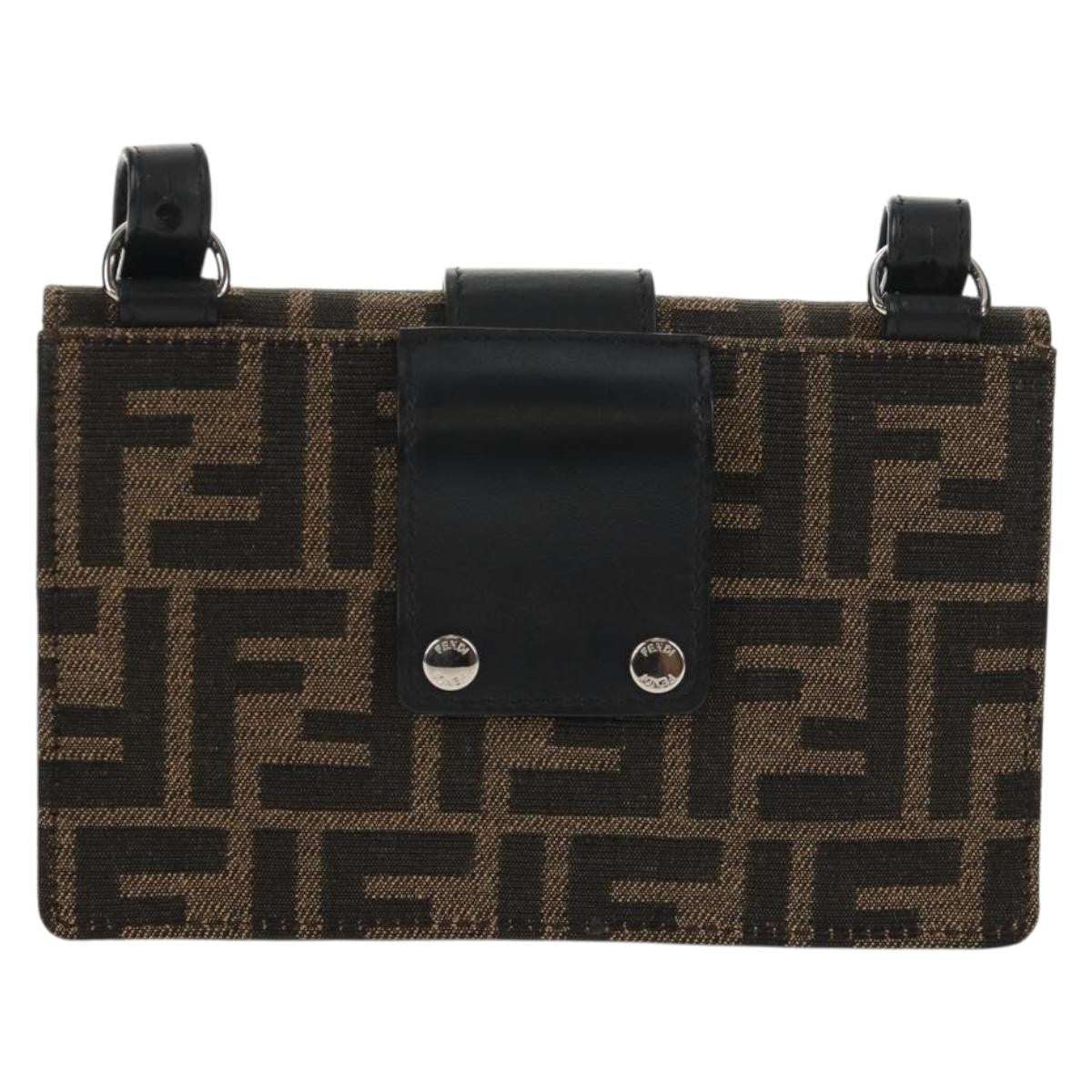 Fendi Baguette Convertible Belt Zucca Canvas Black Canvas Bag (Pre-Owned)