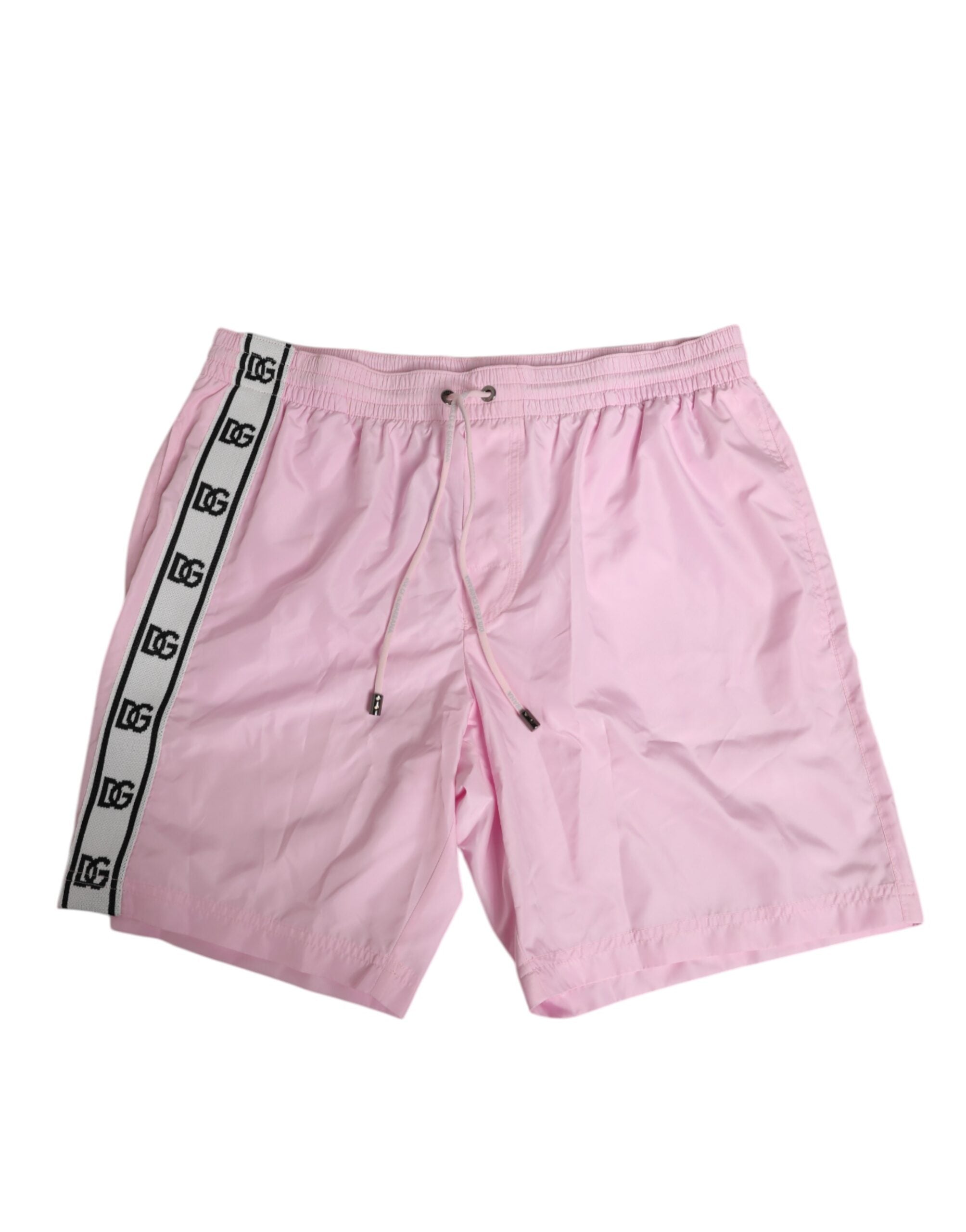 Dolce & Gabbana Pink Nylon Logo Side Stripe Beachwear Men Men's Swimwear