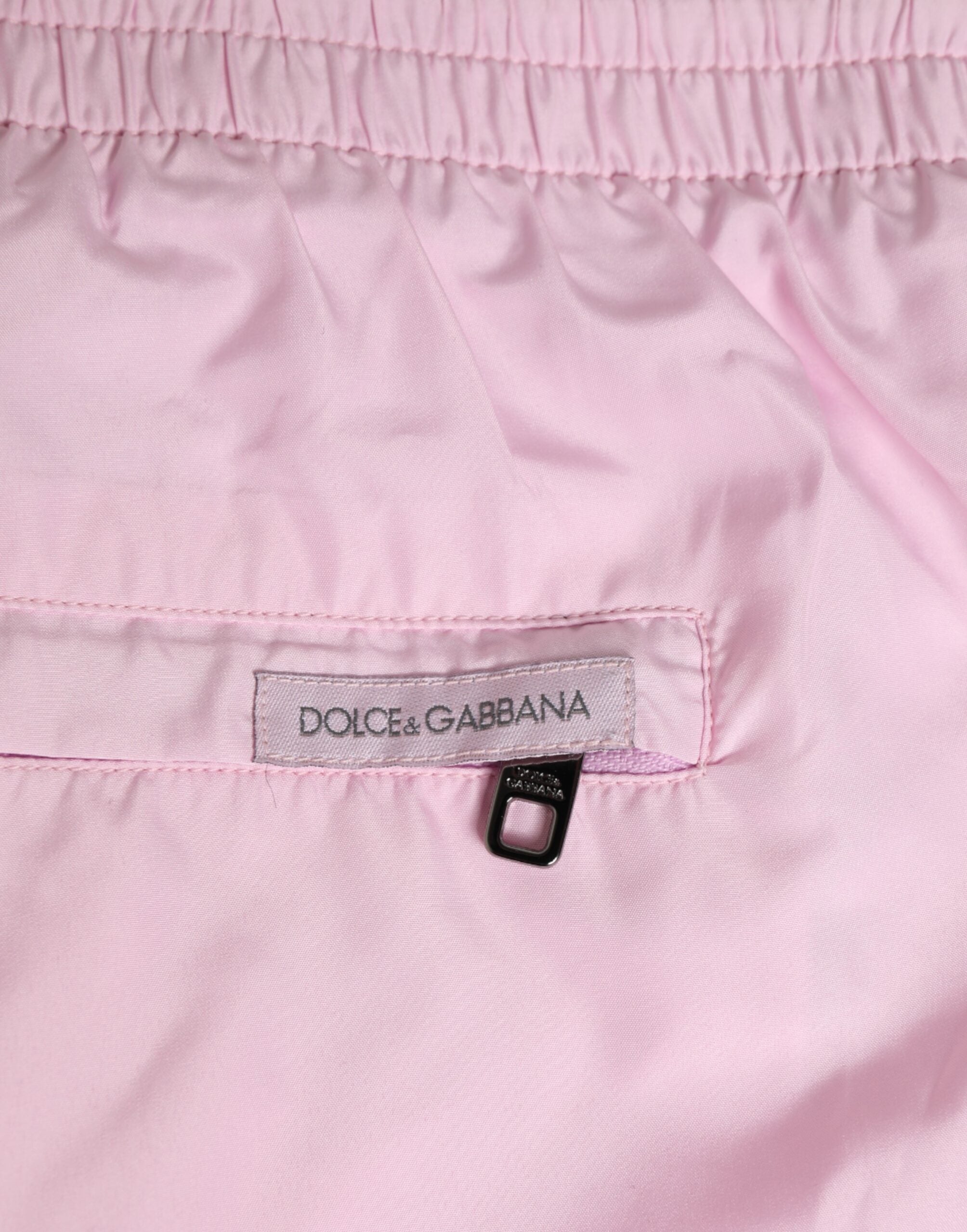Dolce & Gabbana Pink Nylon Logo Side Stripe Beachwear Men Men's Swimwear