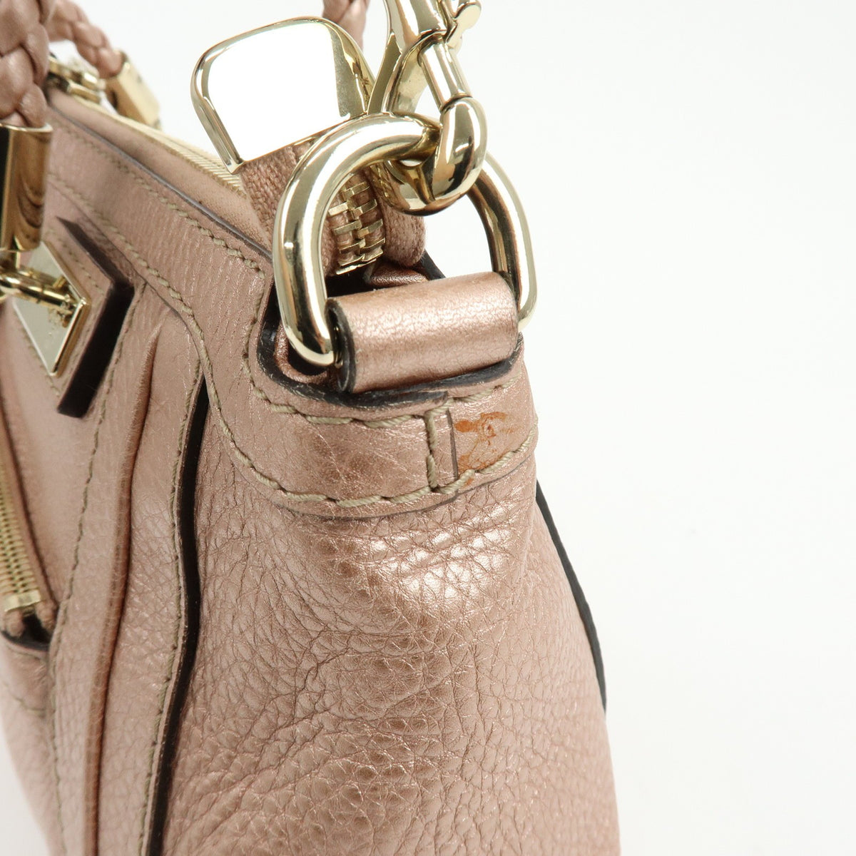 Gucci Bella Convertible Top Handle Leather Pink Leather Handbag (Pre-Owned)