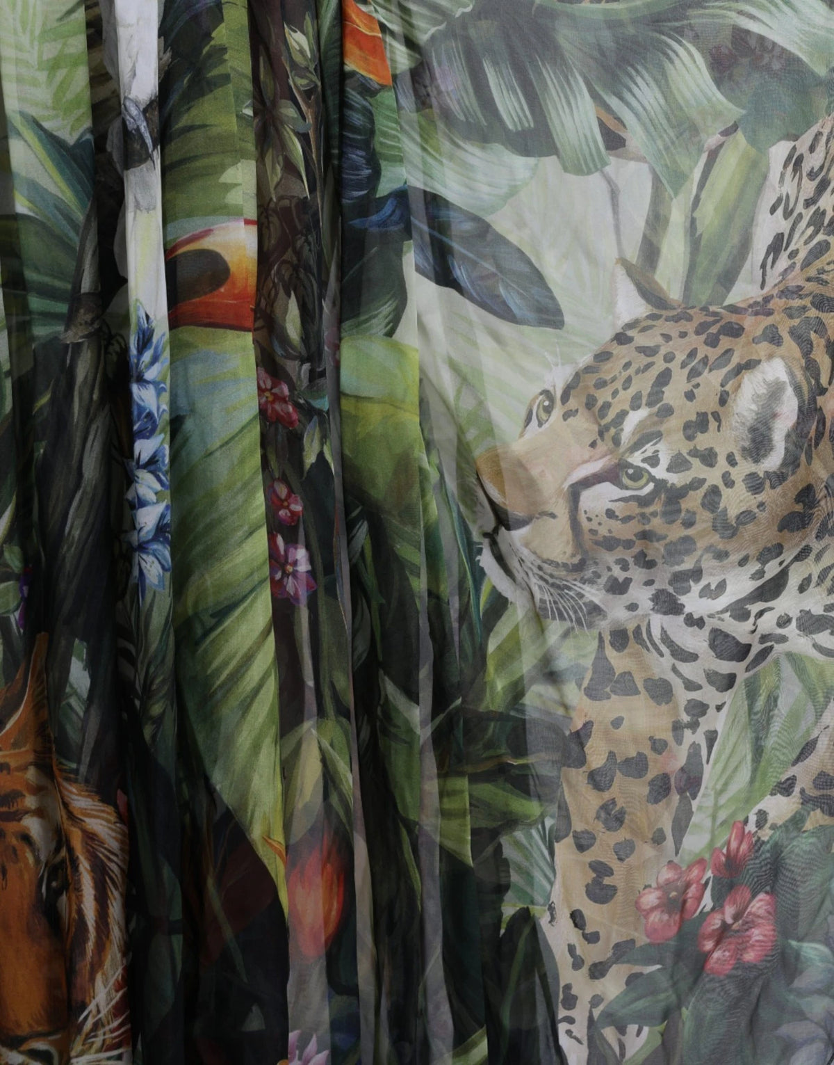 Dolce & Gabbana Multicolor Silk Jungle Print Women Maxi Women's Dress