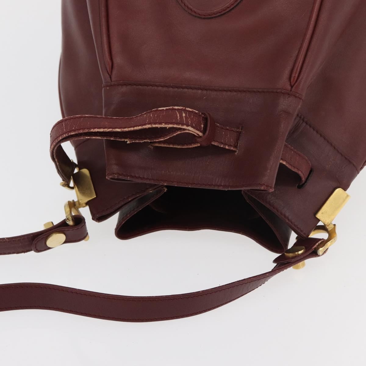 Cartier Must De Cartier Leather Burgundy Leather Shoulder Bag Bag (Pre-Owned)