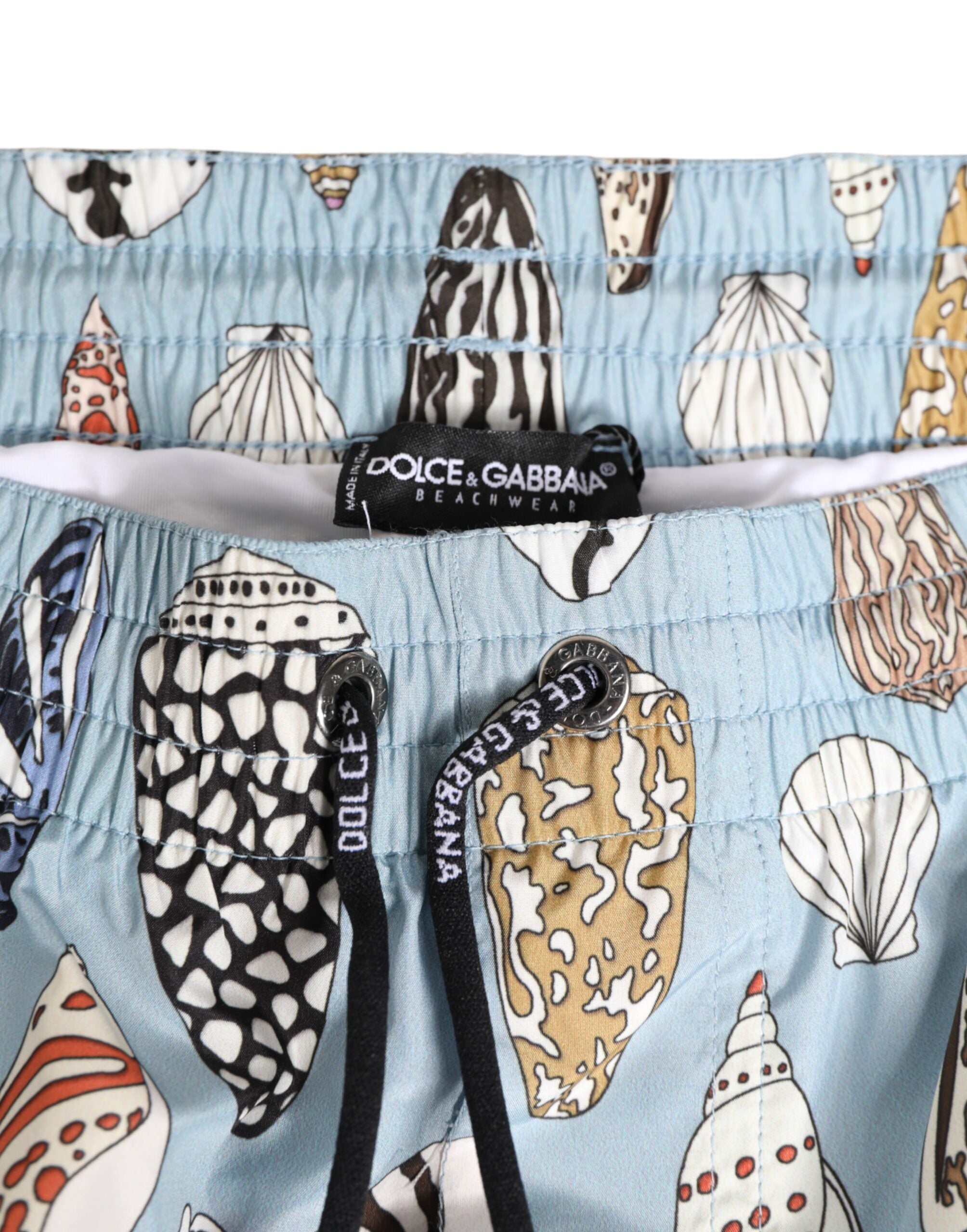 Dolce & Gabbana Blue Seashell Print Nylon Men Shorts Men's Swimwear