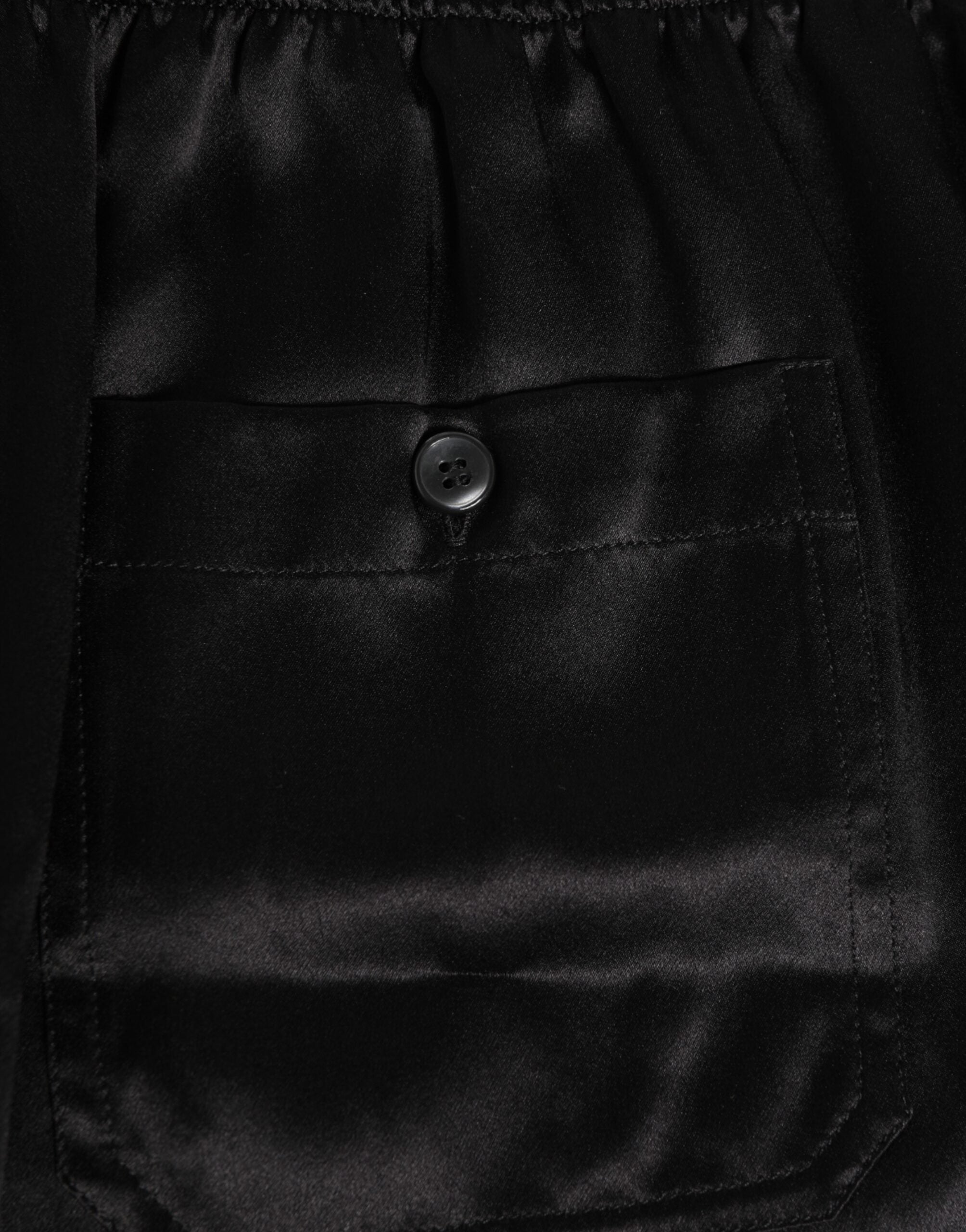 Dolce & Gabbana Black Silk Satin Elastic Men Boxer Short Men's Swimwear