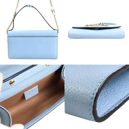 Gucci Zumi Blue Leather Handbag (Pre-Owned)