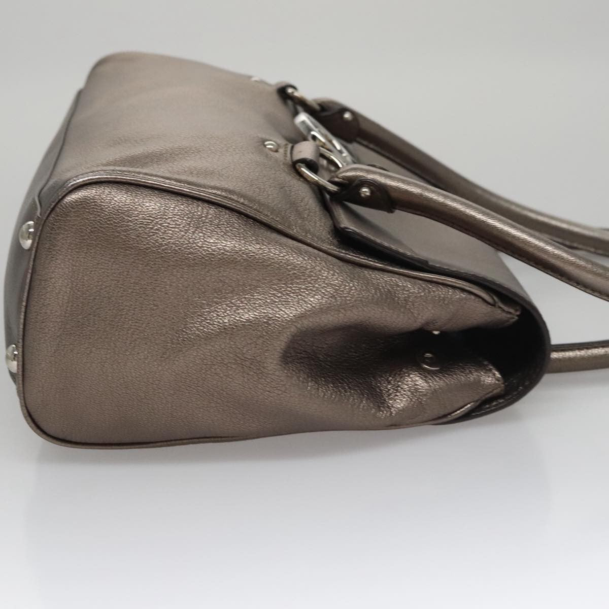 Salvatore Ferragamo Sofia Satchel Leather Silver Leather Handbag (Pre-Owned)