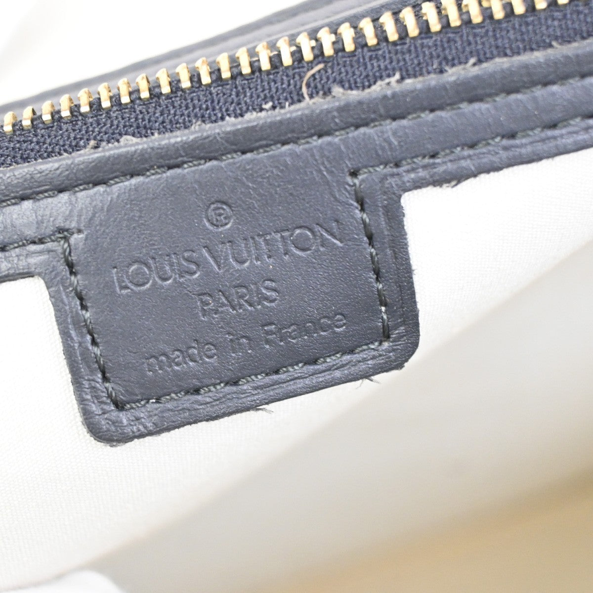 Louis Vuitton Alma Mini Lin Blue Canvas Handbag (Pre-Owned)