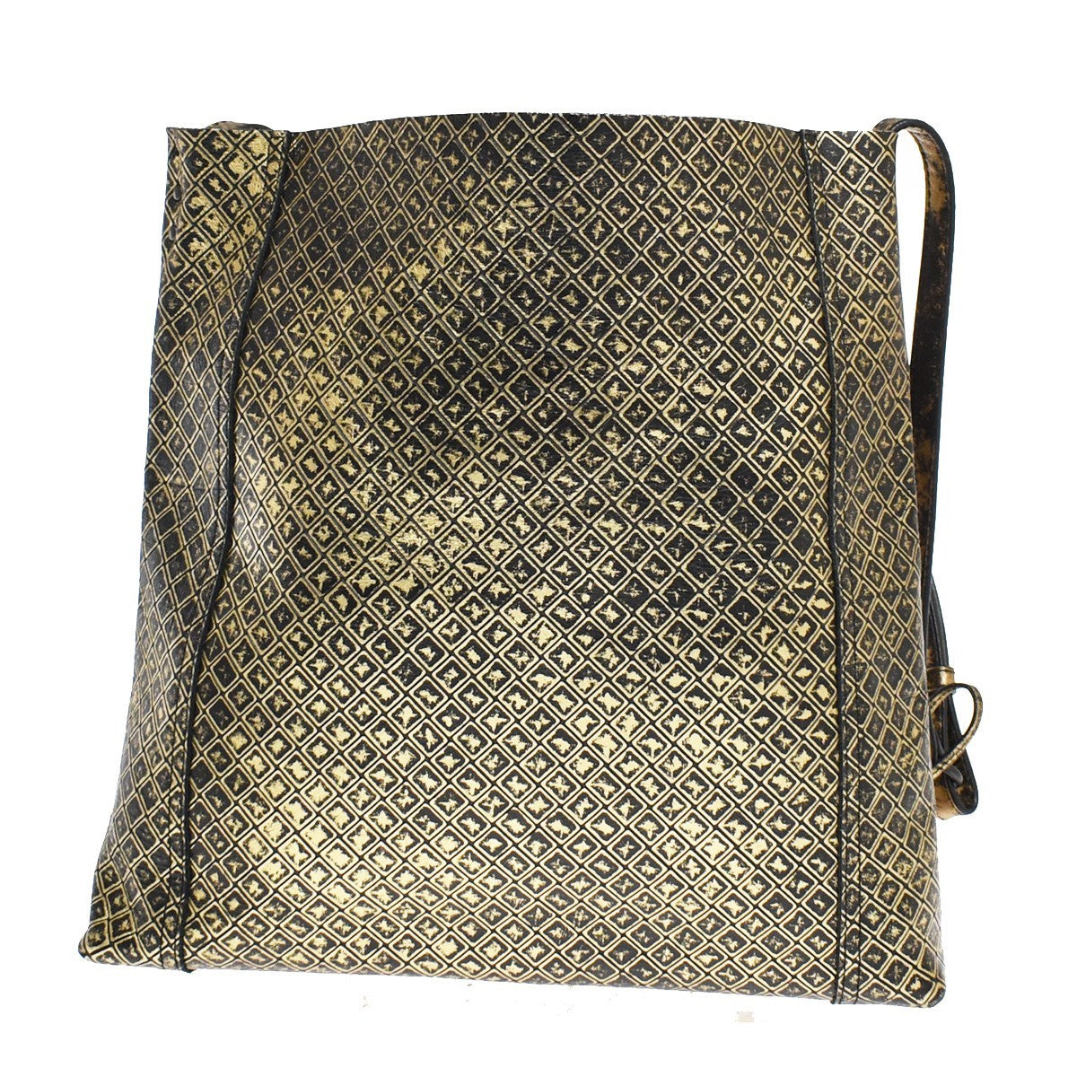 Bottega Veneta Messenger Butterfly Intrecciomirage Intarsio Leather Gold Leather Handbag (Pre-Owned)
