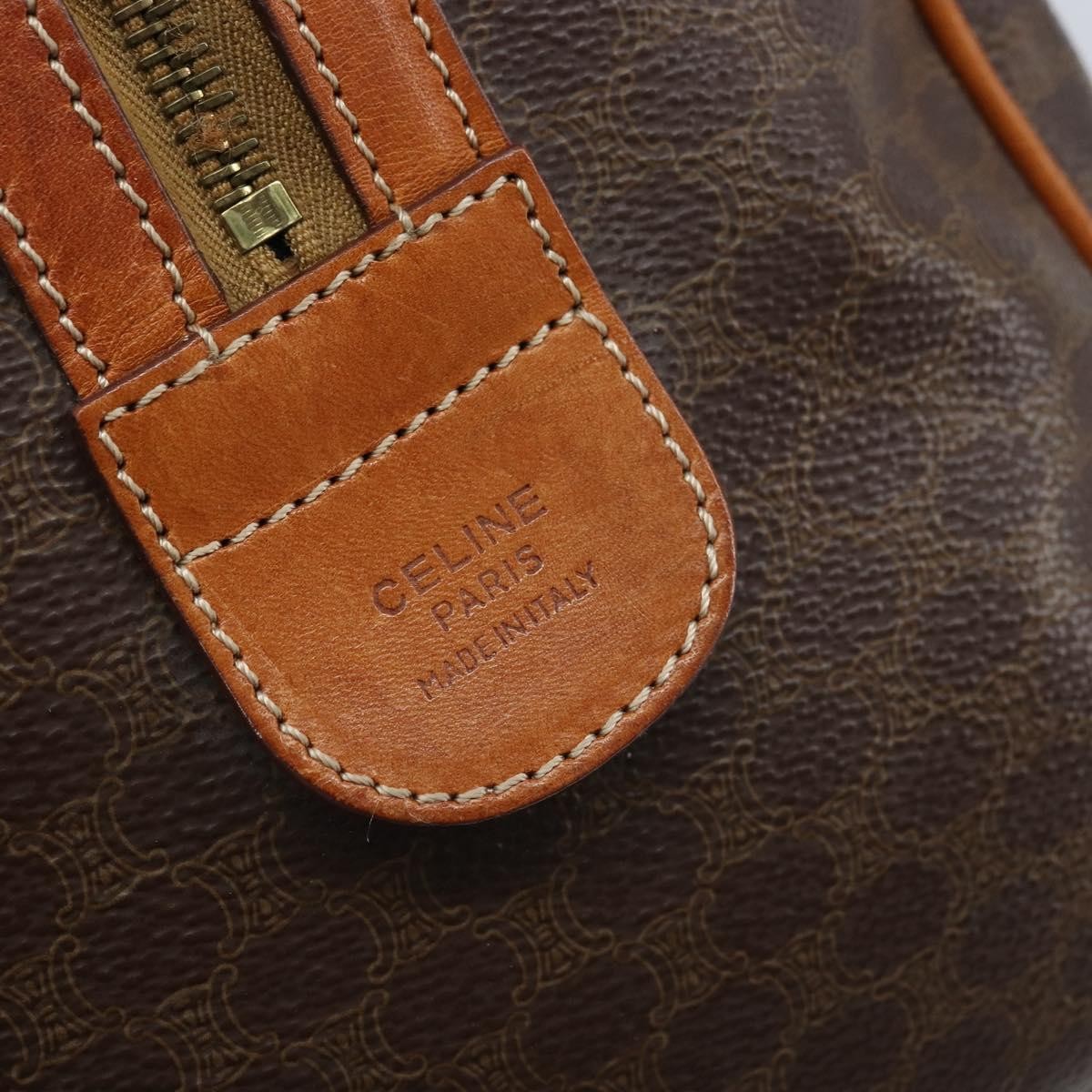 Celine Vintage Duffle Canvas And Leather Brown Canvas Travel Bag Bag (Pre-Owned)