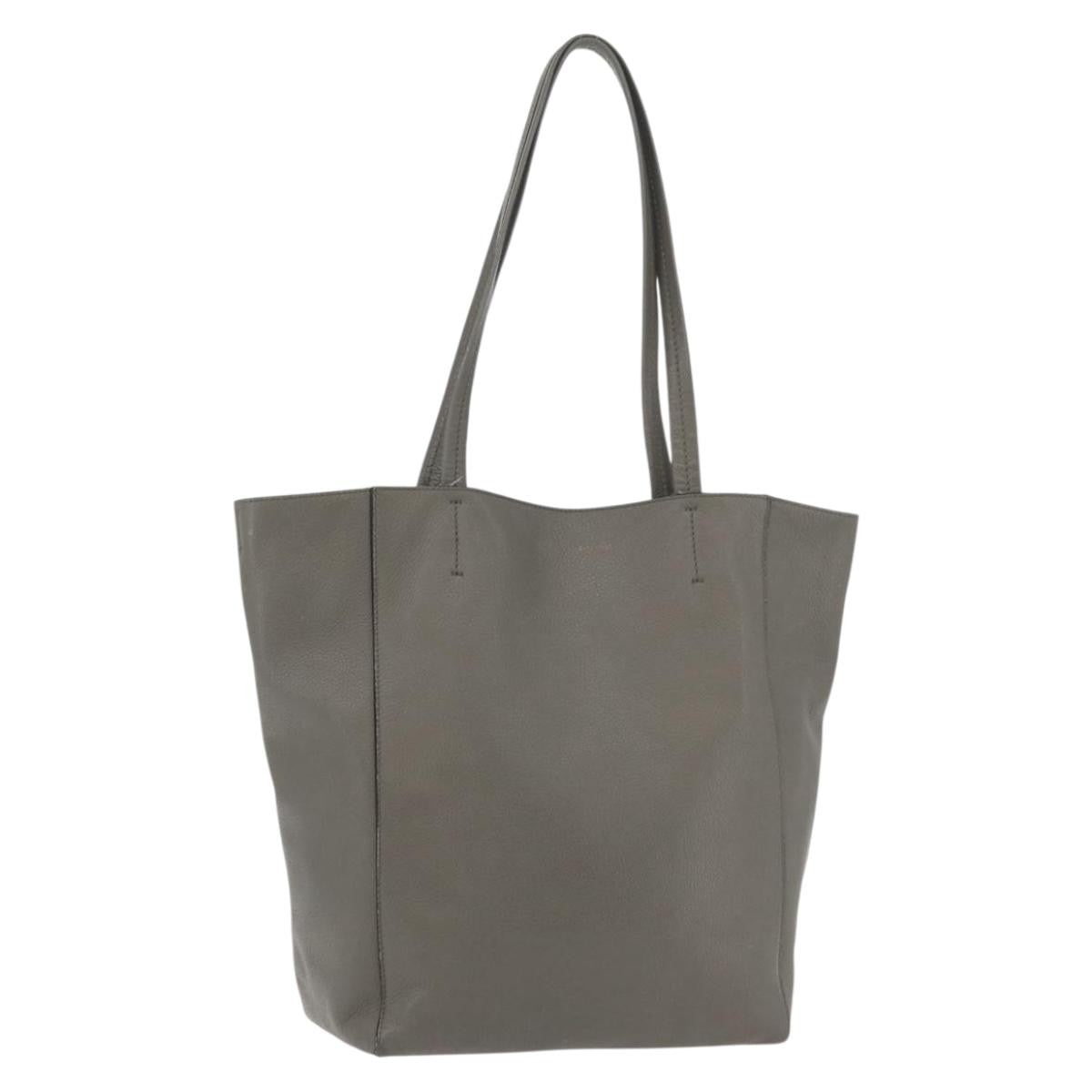 Celine Phantom Cabas Tote Leather Gray Leather Tote Bag Bag (Pre-Owned)