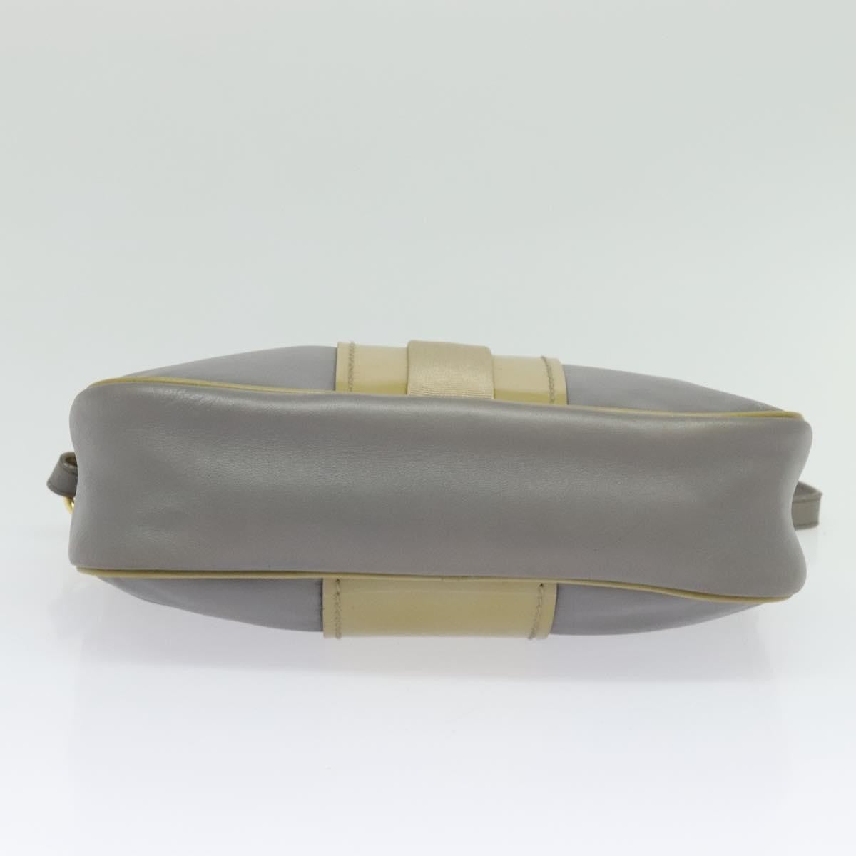 Salvatore Ferragamo Vala Leather Gray Leather Shoulder Bag Bag (Pre-Owned)